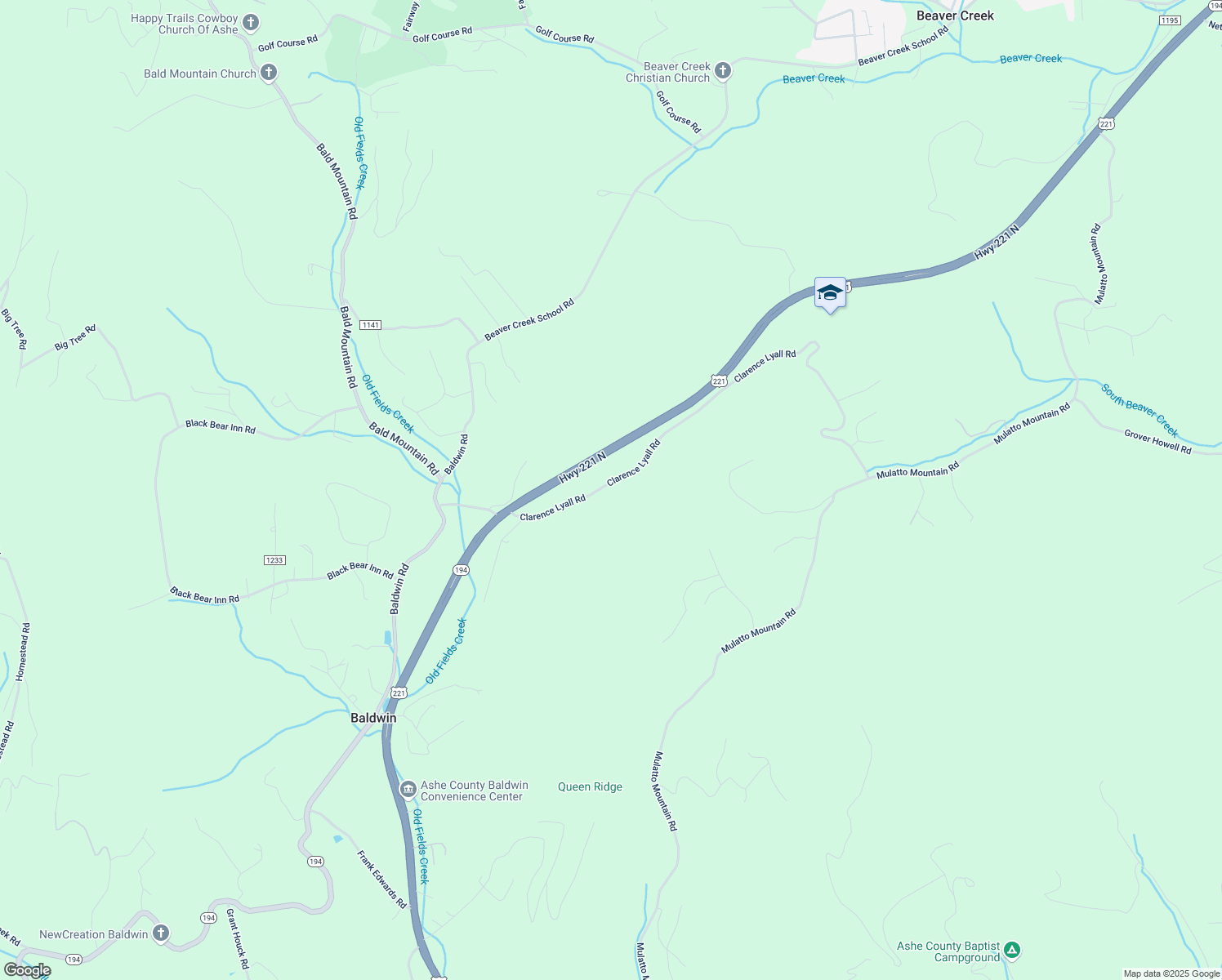 map of restaurants, bars, coffee shops, grocery stores, and more near 616 Clarence Lyall Road in West Jefferson
