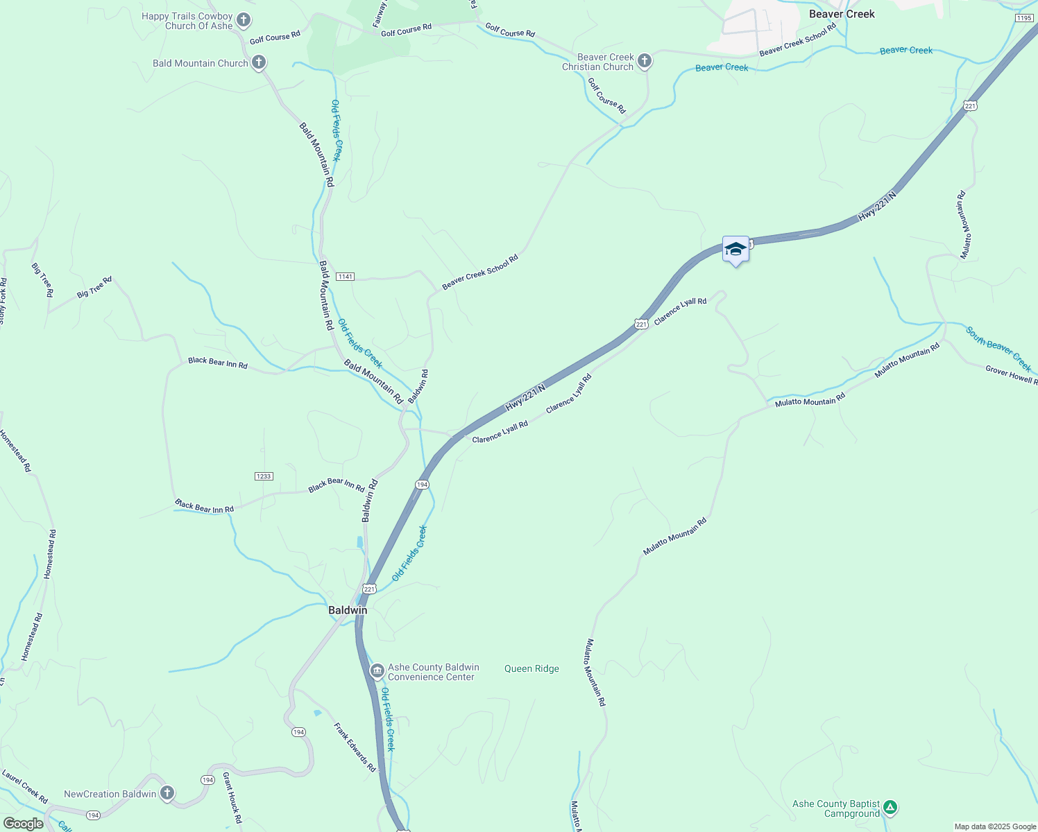 map of restaurants, bars, coffee shops, grocery stores, and more near 515 Clarence Lyall Road in West Jefferson