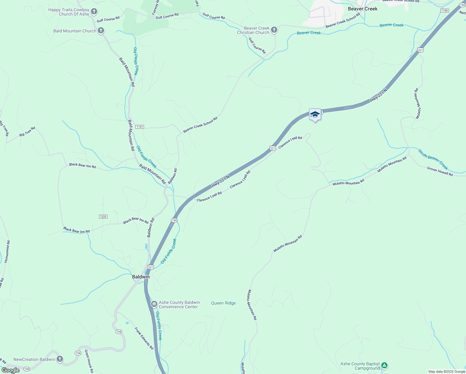 map of restaurants, bars, coffee shops, grocery stores, and more near 632 Clarence Lyall Road in West Jefferson