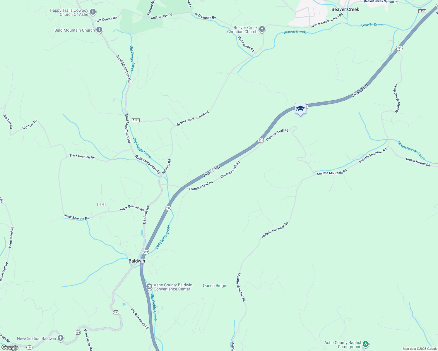 map of restaurants, bars, coffee shops, grocery stores, and more near 611 Clarence Lyall Road in West Jefferson