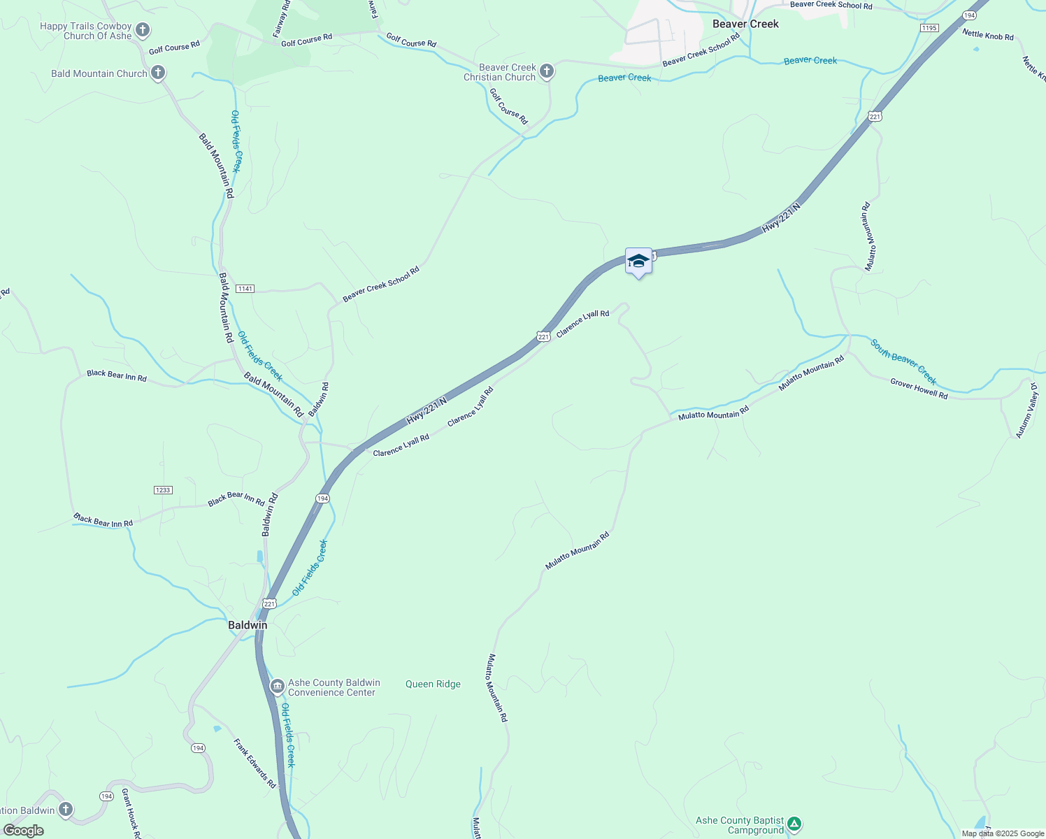 map of restaurants, bars, coffee shops, grocery stores, and more near 766 Clarence Lyall Road in West Jefferson