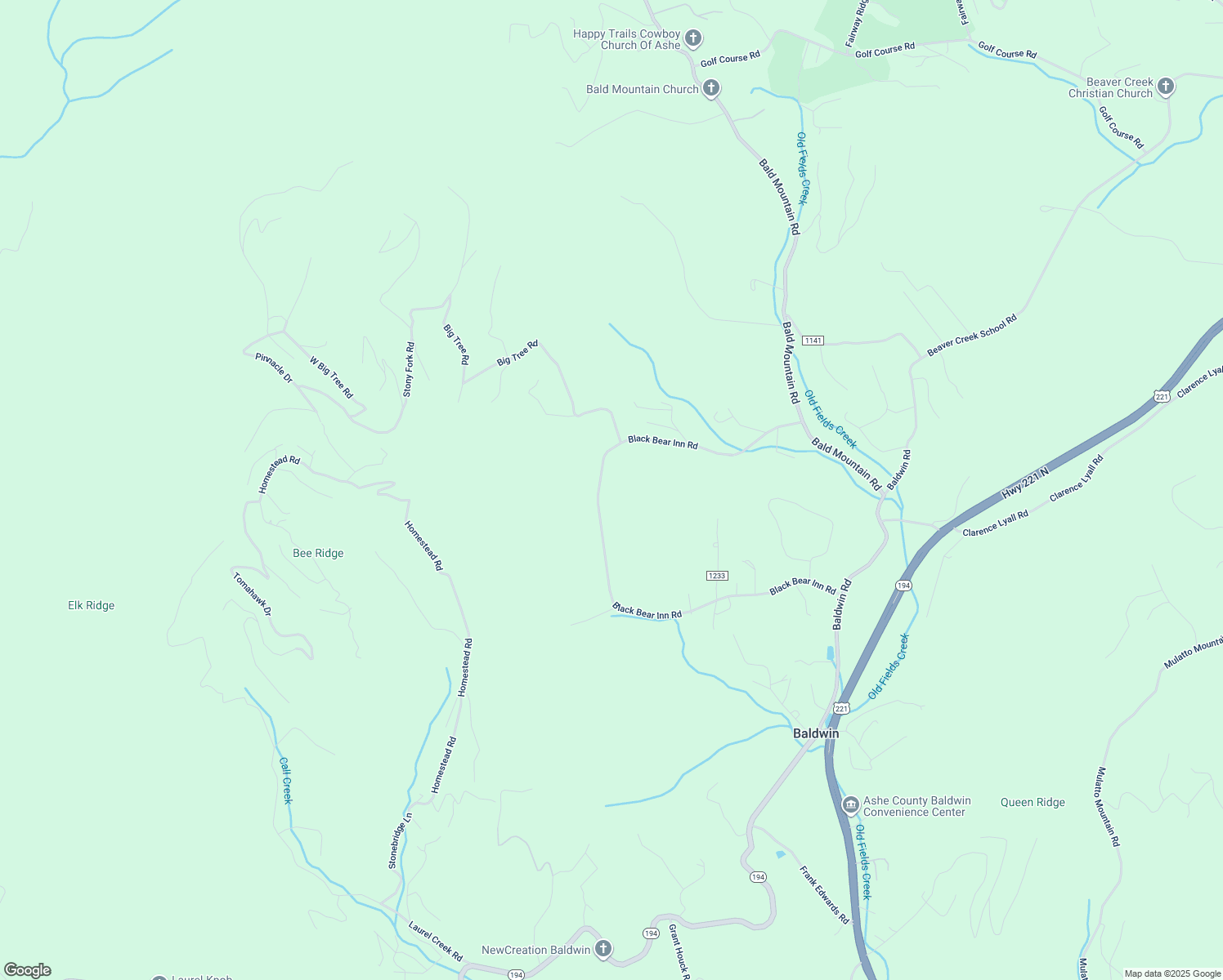 map of restaurants, bars, coffee shops, grocery stores, and more near 1156 Black Bear Inn Road in West Jefferson