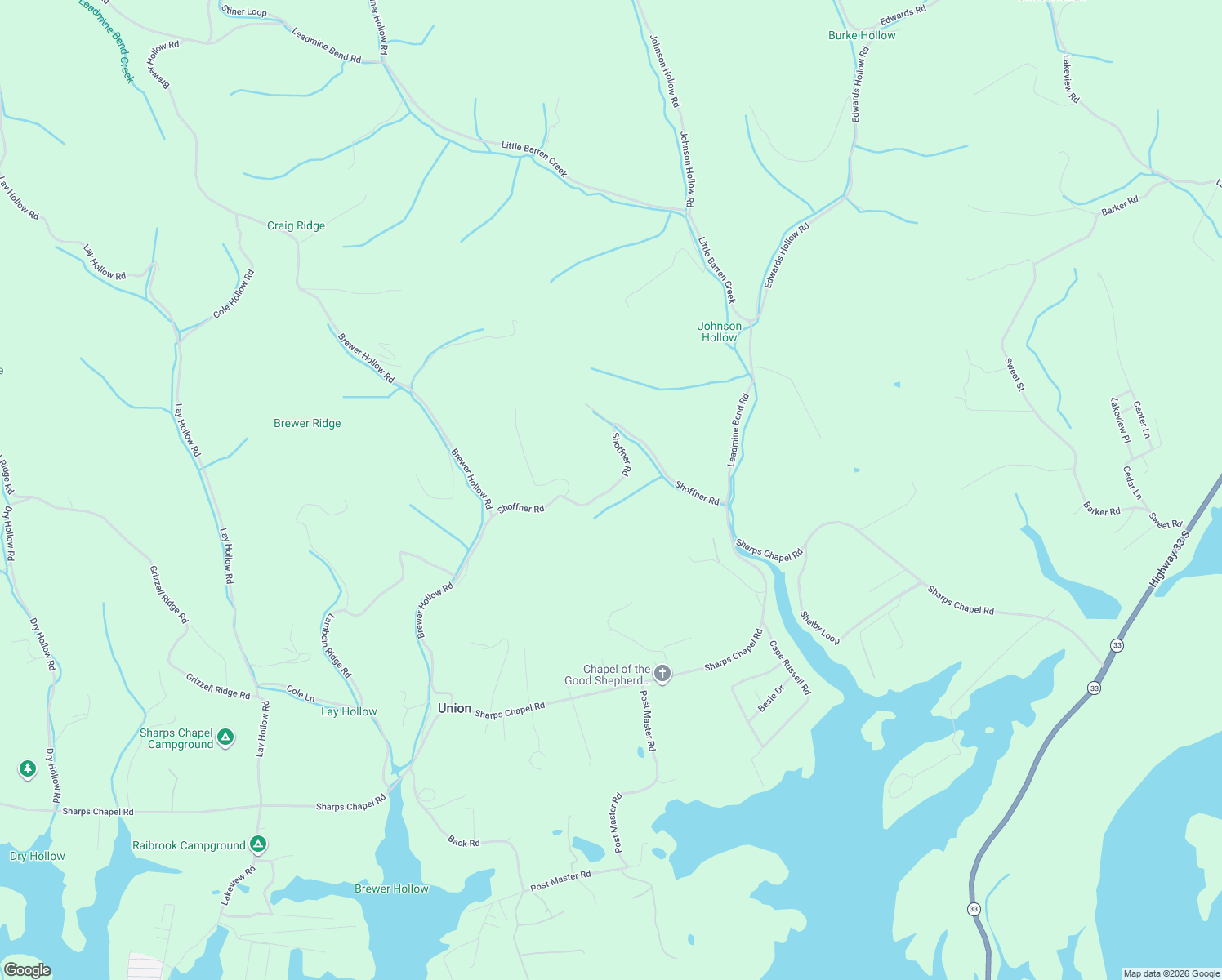 map of restaurants, bars, coffee shops, grocery stores, and more near 307 Shoffner Road in Sharps Chapel