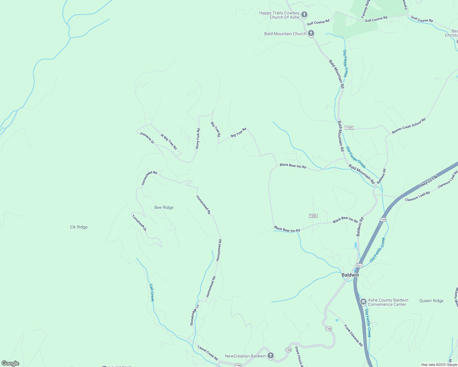 map of restaurants, bars, coffee shops, grocery stores, and more near 1015 Black Bear Inn Road in West Jefferson
