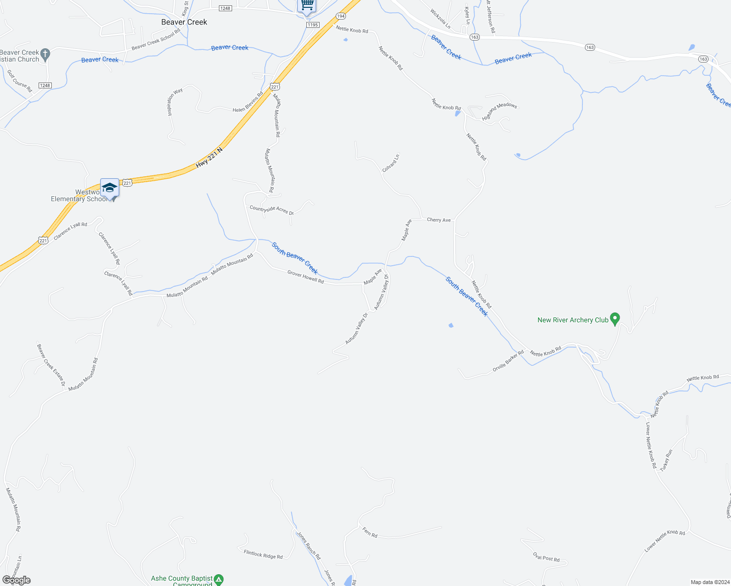 map of restaurants, bars, coffee shops, grocery stores, and more near 670 Grover Howell Road in West Jefferson