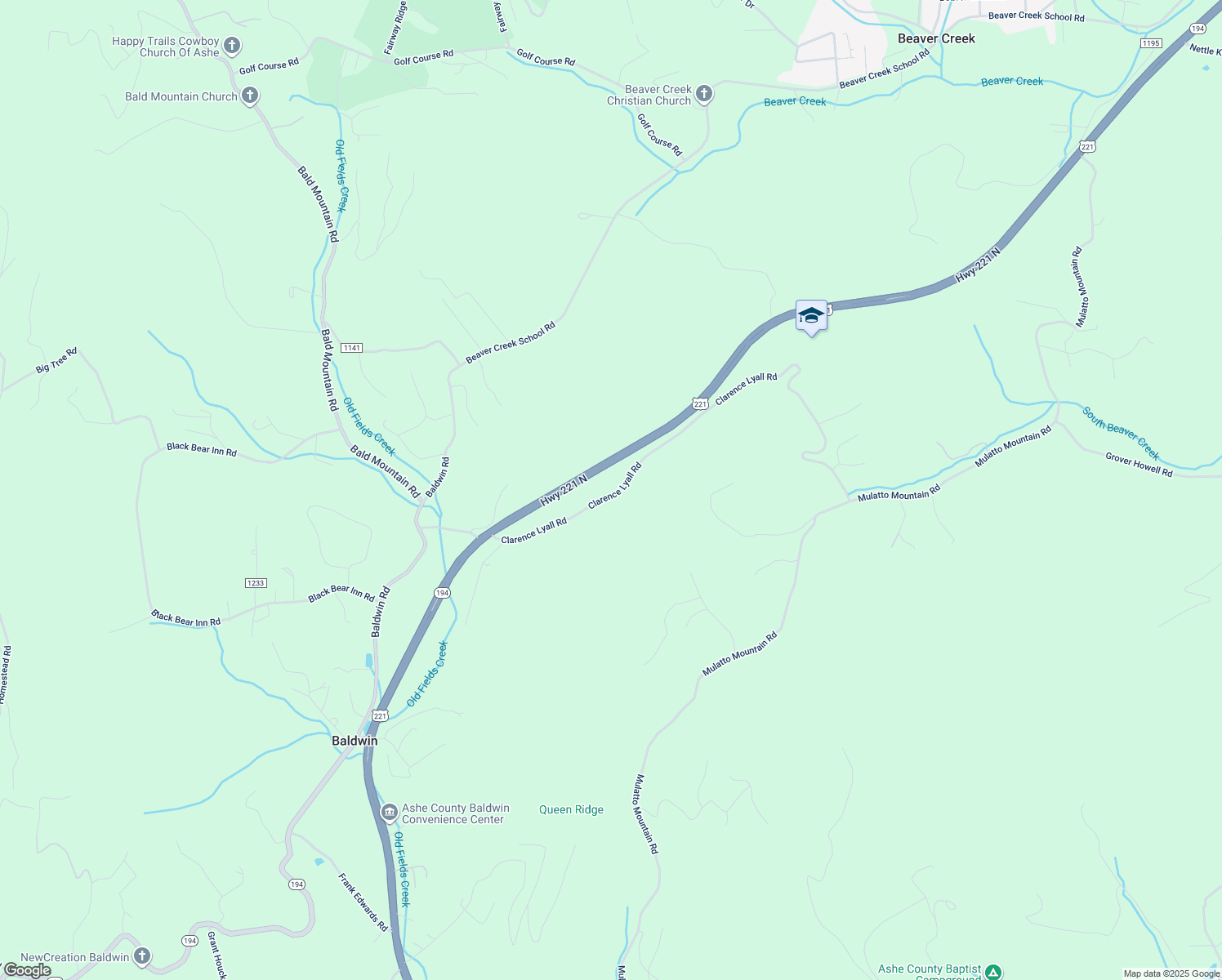 map of restaurants, bars, coffee shops, grocery stores, and more near 739 Clarence Lyall Road in West Jefferson
