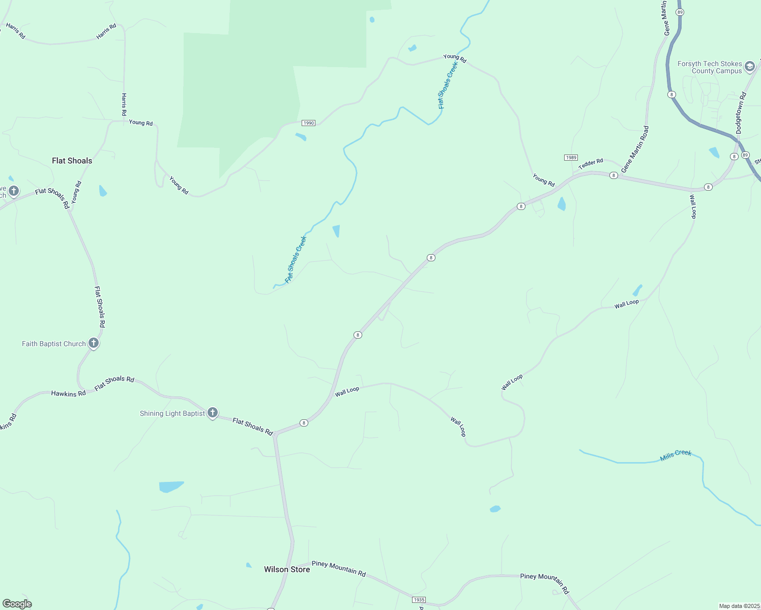 map of restaurants, bars, coffee shops, grocery stores, and more near 3620 North Carolina 8 Highway South in Walnut Cove