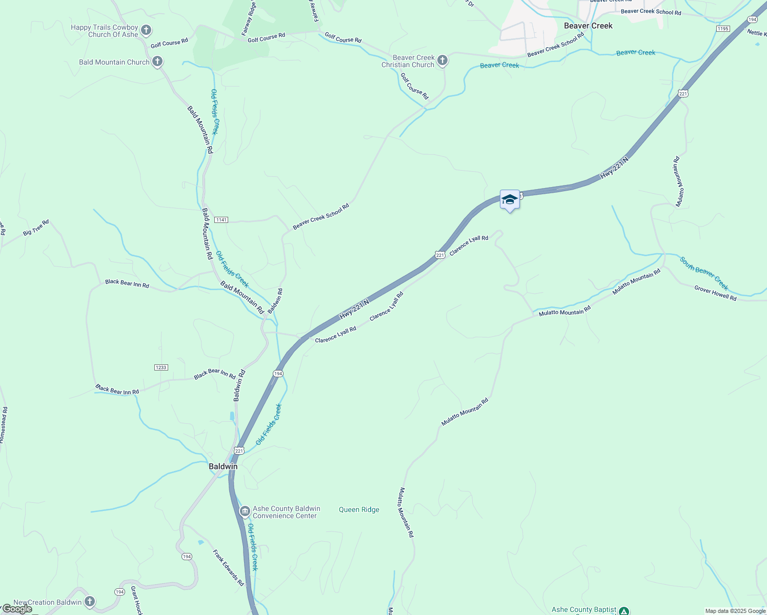 map of restaurants, bars, coffee shops, grocery stores, and more near 739 Clarence Lyall Road in West Jefferson