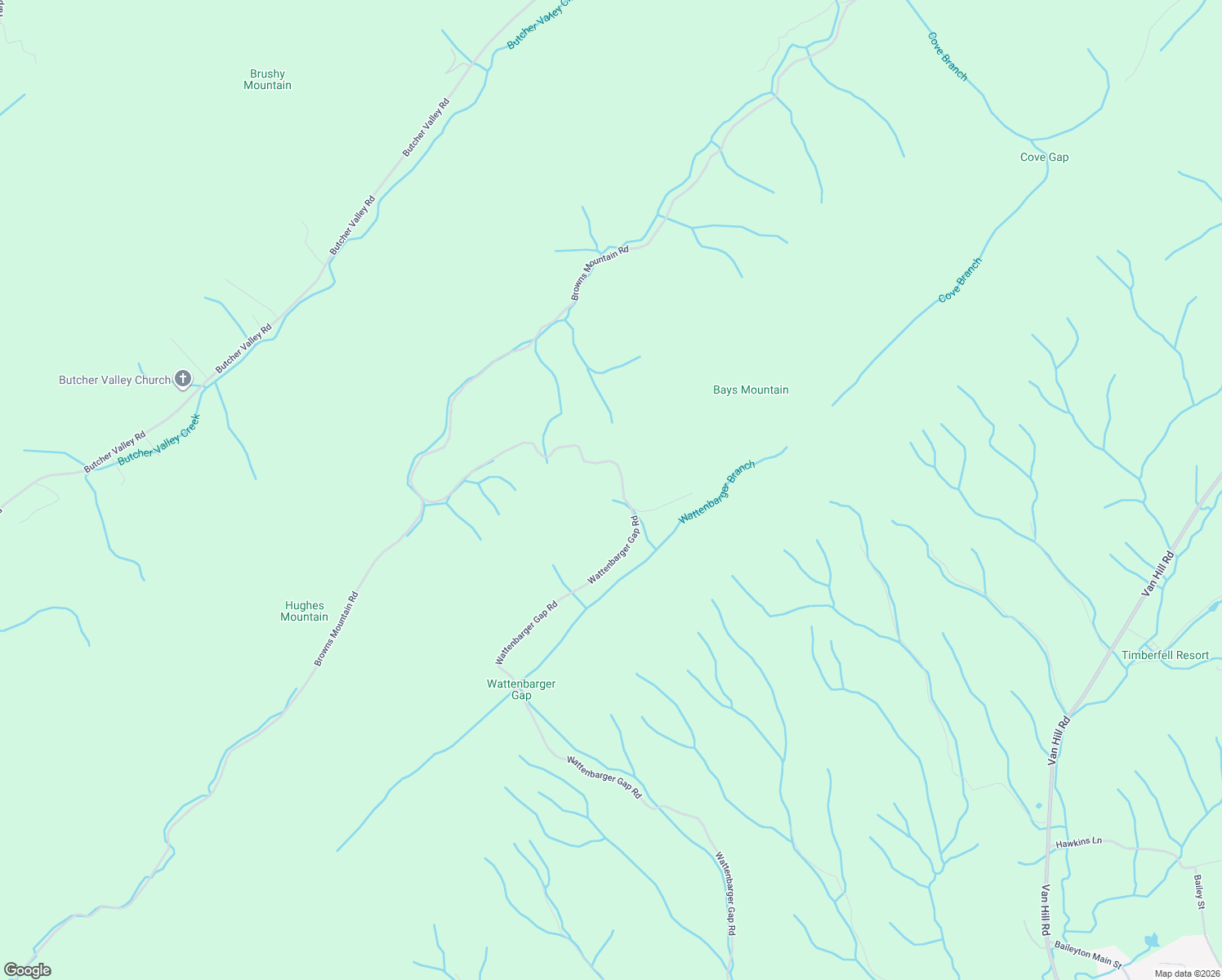 map of restaurants, bars, coffee shops, grocery stores, and more near 2335 Wattenbarger Gap Road in Greeneville