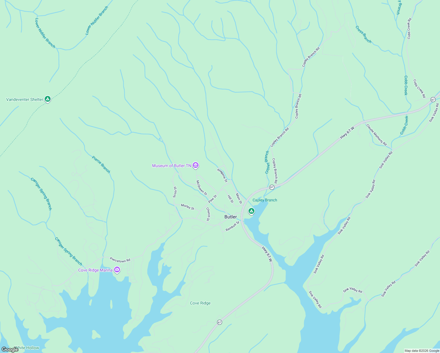 map of restaurants, bars, coffee shops, grocery stores, and more near 171 Imagene St in Butler