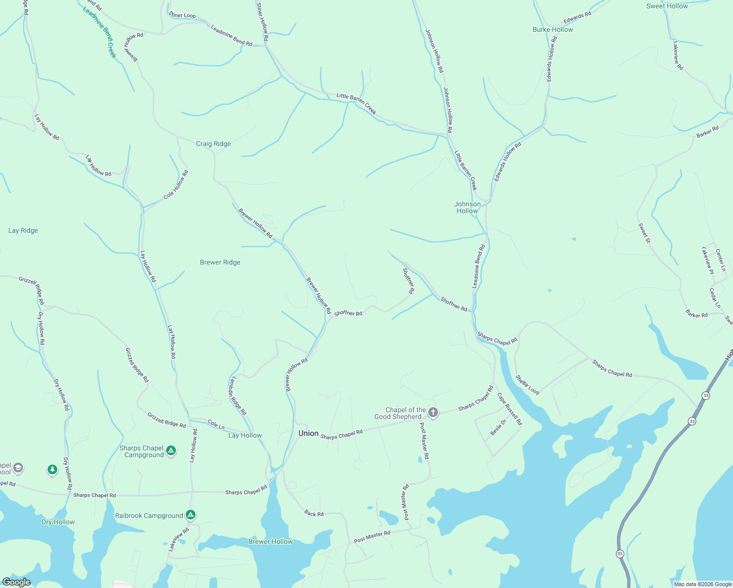 map of restaurants, bars, coffee shops, grocery stores, and more near 274 Shoffner Road in Sharps Chapel