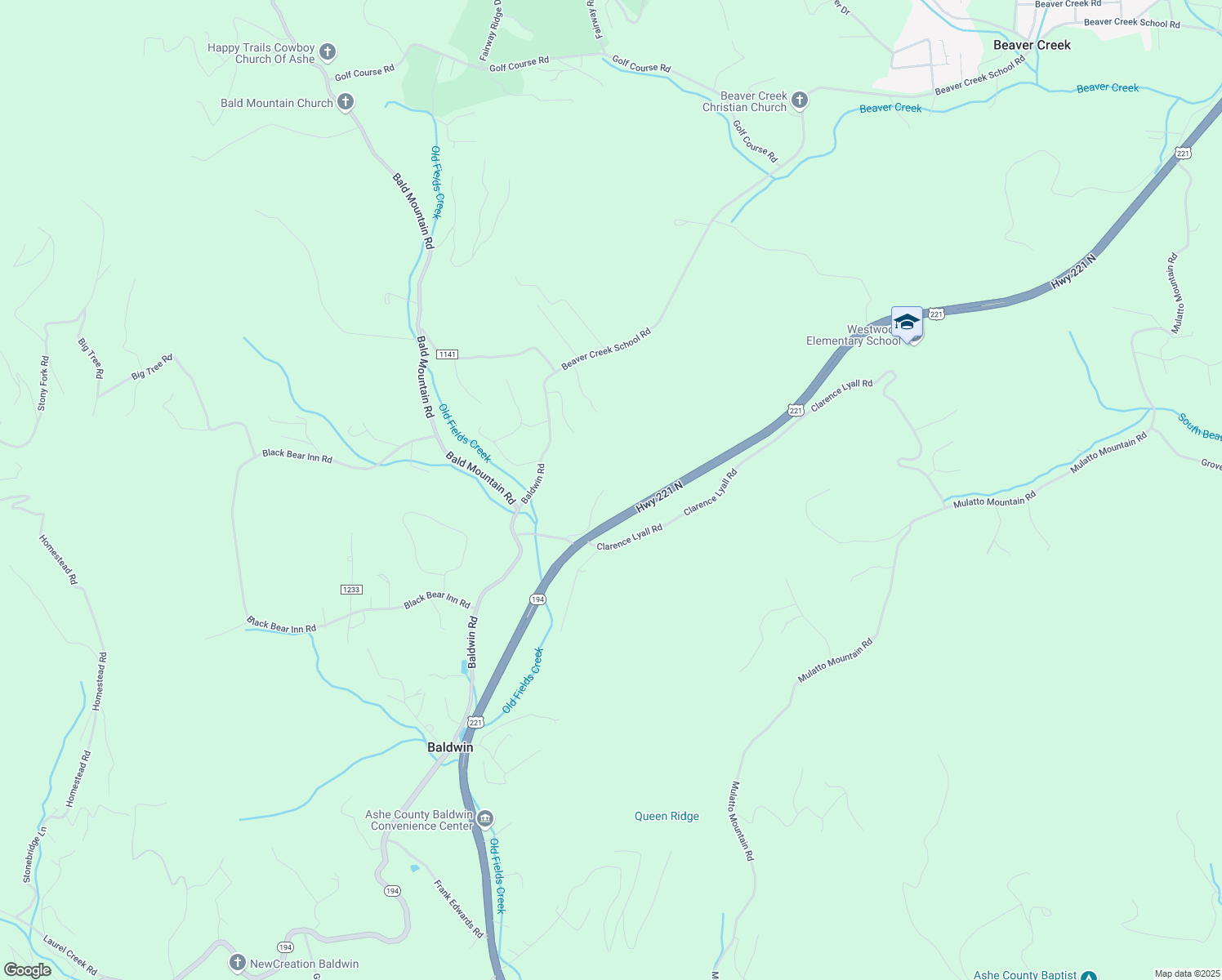 map of restaurants, bars, coffee shops, grocery stores, and more near 308 Calvin Goodman Road in West Jefferson