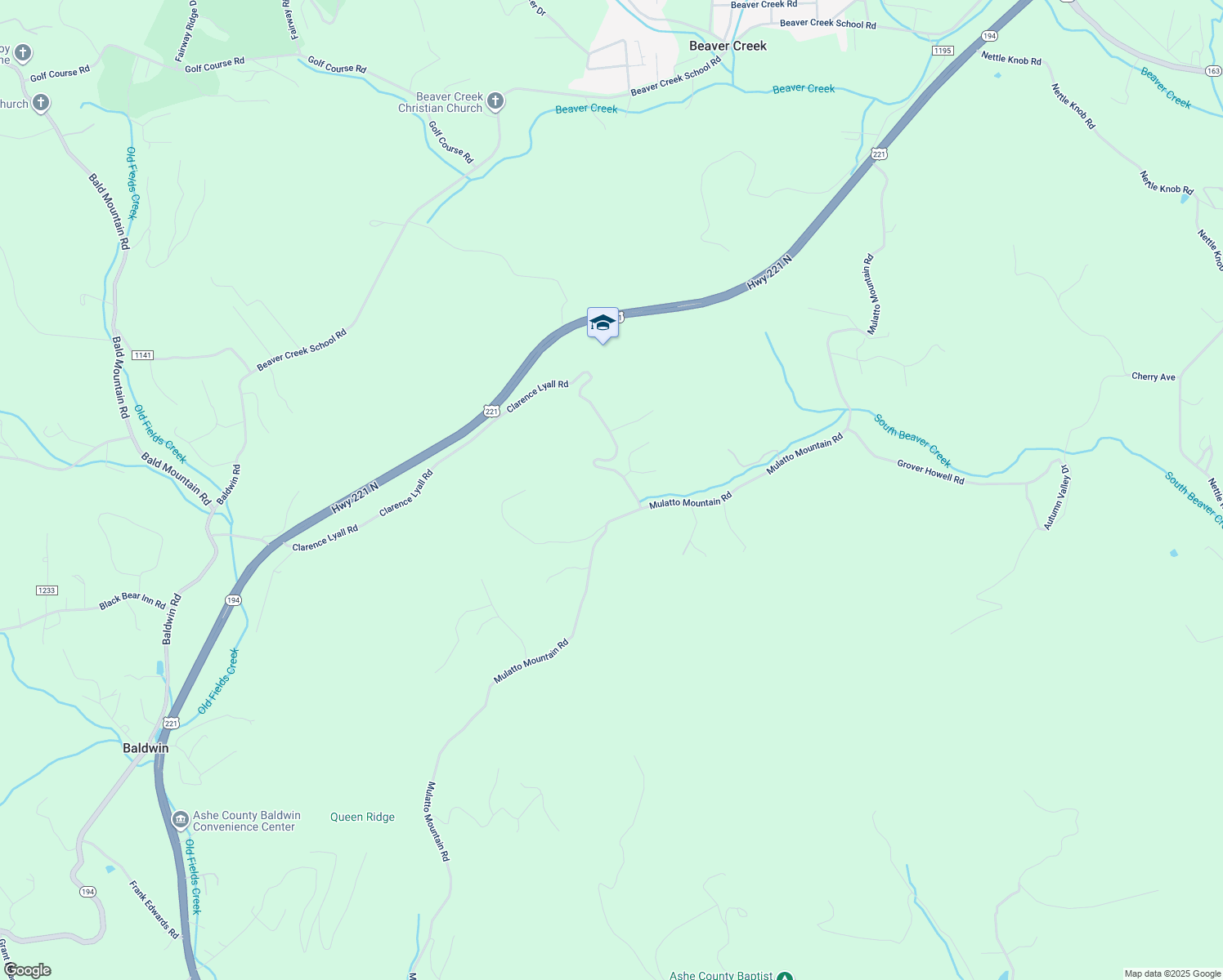 map of restaurants, bars, coffee shops, grocery stores, and more near 1796 Mulatto Mountain Road in West Jefferson