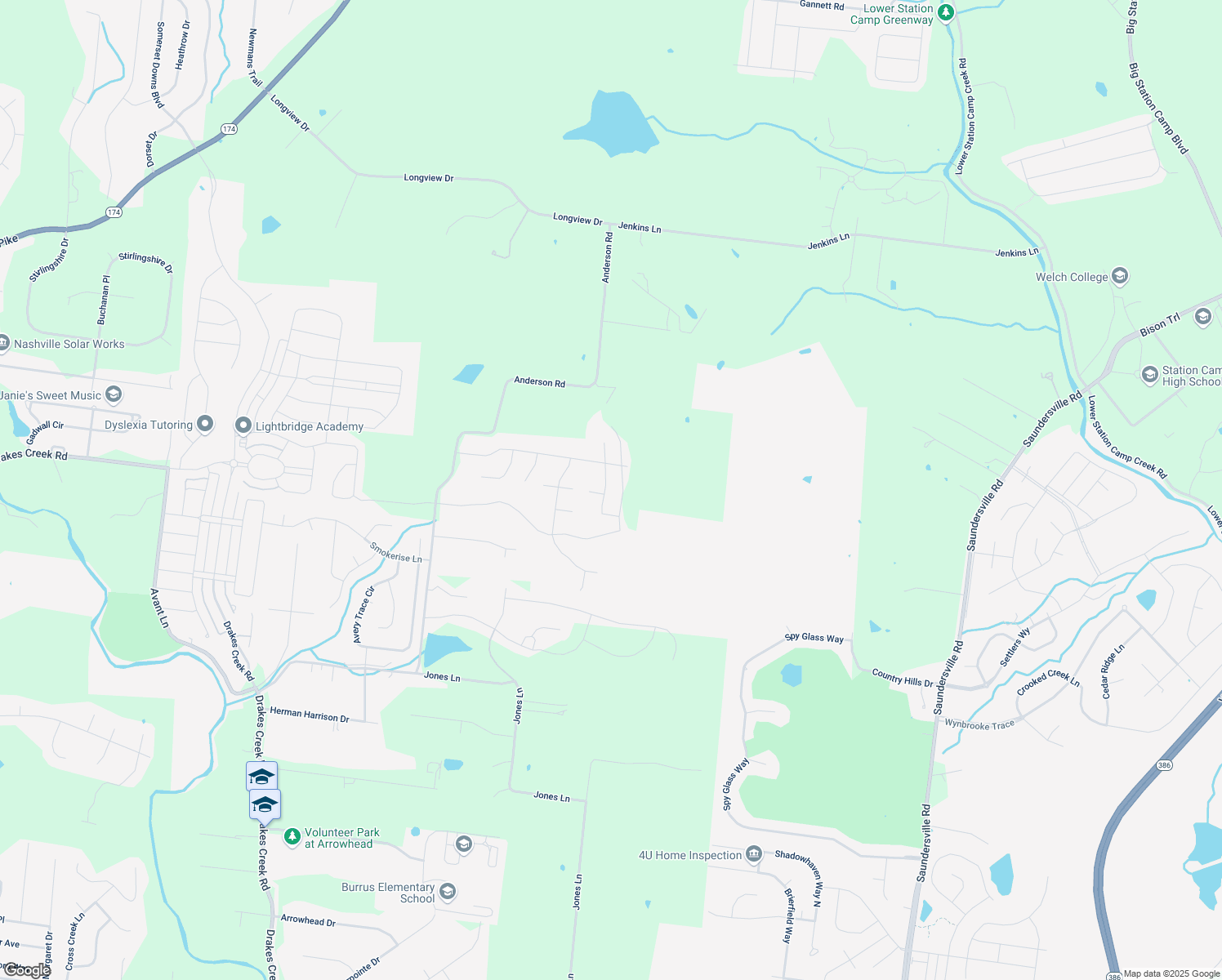 map of restaurants, bars, coffee shops, grocery stores, and more near 211 South Malayna Drive in Hendersonville