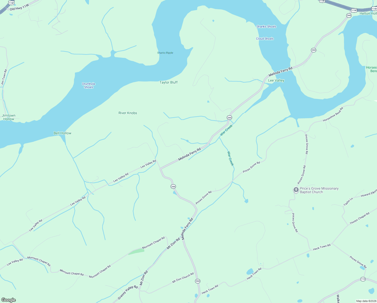 map of restaurants, bars, coffee shops, grocery stores, and more near 592 Malinda Ferry Road in Rogersville