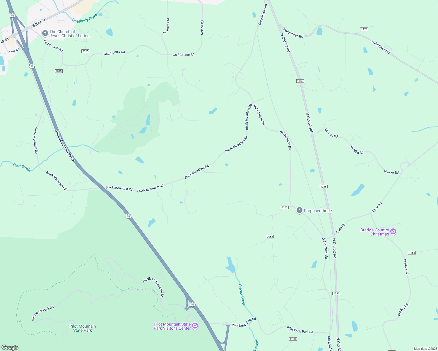 map of restaurants, bars, coffee shops, grocery stores, and more near 222 Hummingbird Lane in Pilot Mountain