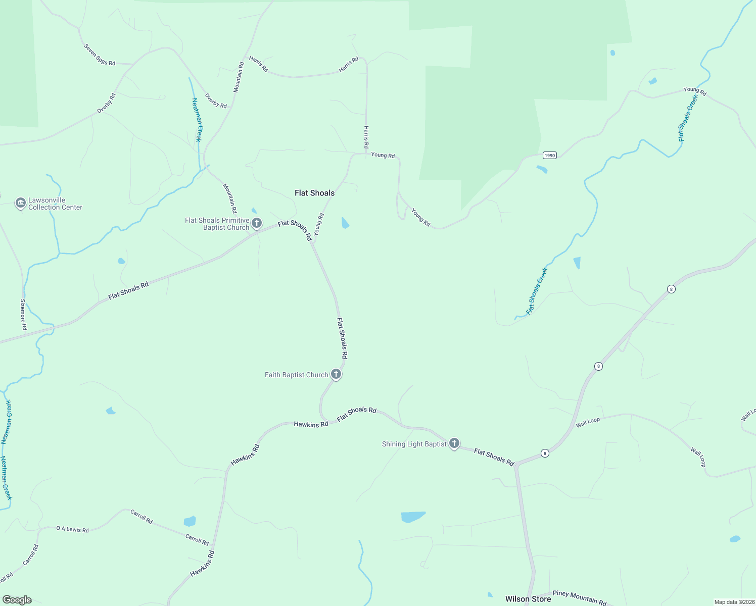 map of restaurants, bars, coffee shops, grocery stores, and more near 4037 Flat Shoals Road in Germanton