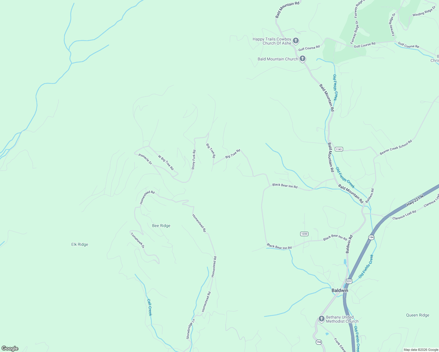 map of restaurants, bars, coffee shops, grocery stores, and more near 220 Maple Branch Road in West Jefferson