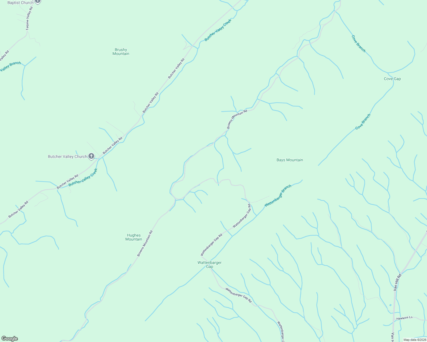 map of restaurants, bars, coffee shops, grocery stores, and more near 144 Old Brown Mountain School Road in Rogersville