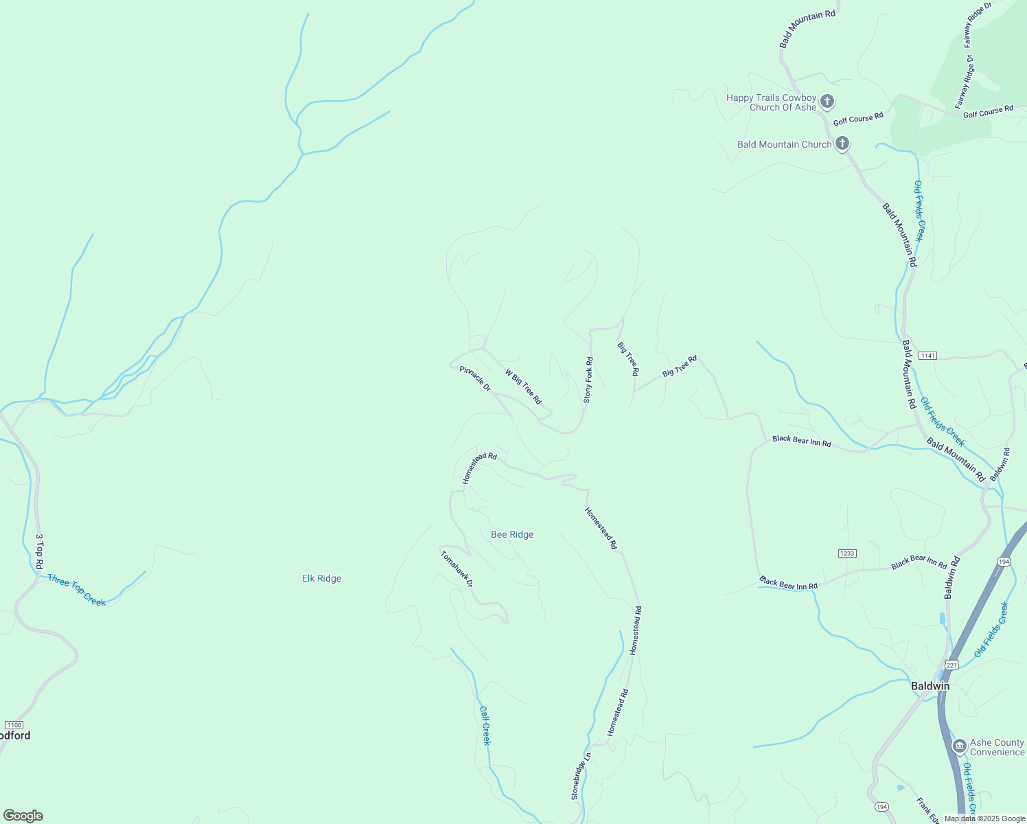 map of restaurants, bars, coffee shops, grocery stores, and more near 171 Ekko Mountain Road in Todd