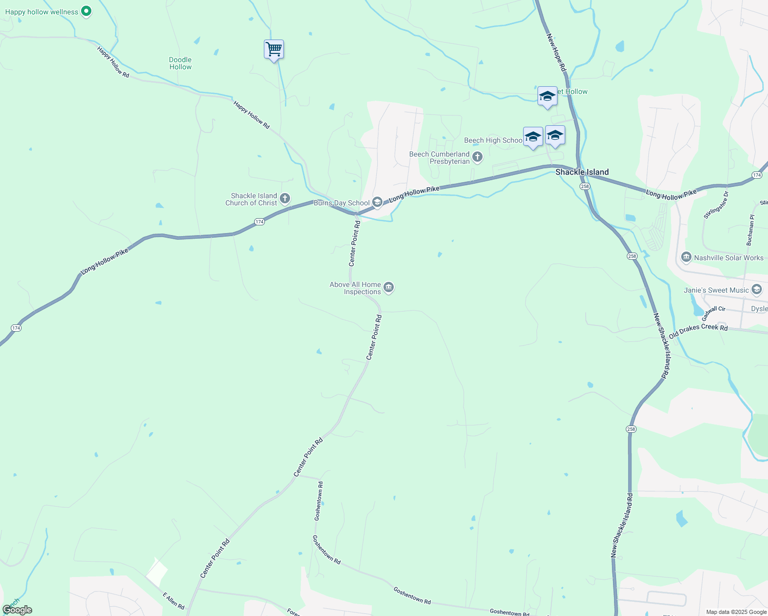map of restaurants, bars, coffee shops, grocery stores, and more near 101 Hurt Road in Hendersonville