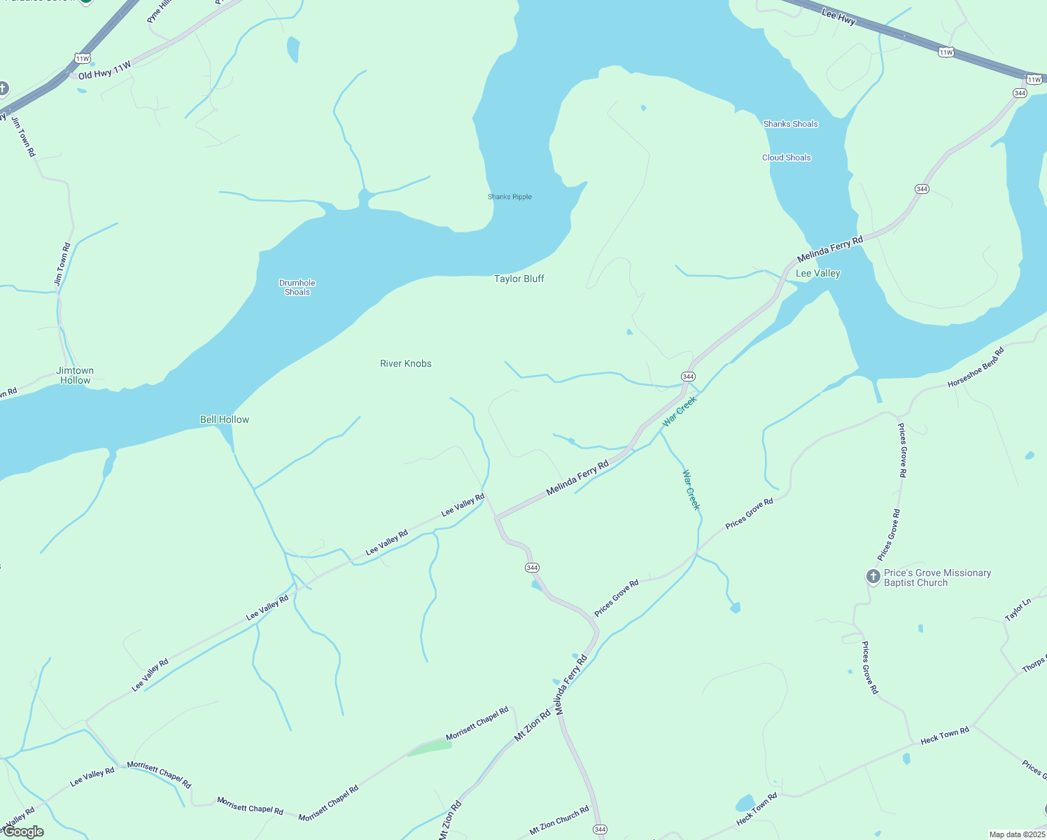 map of restaurants, bars, coffee shops, grocery stores, and more near 1050 Overhill Road in Rogersville