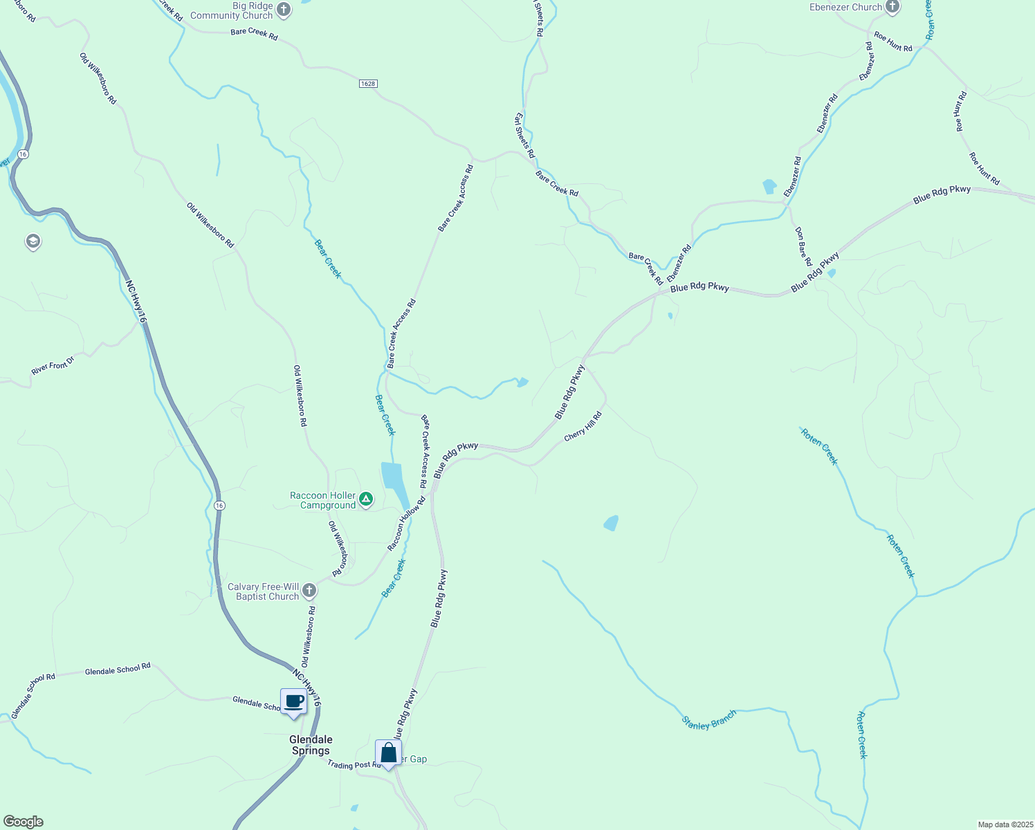 map of restaurants, bars, coffee shops, grocery stores, and more near 327 Oaktree Lane in Jefferson