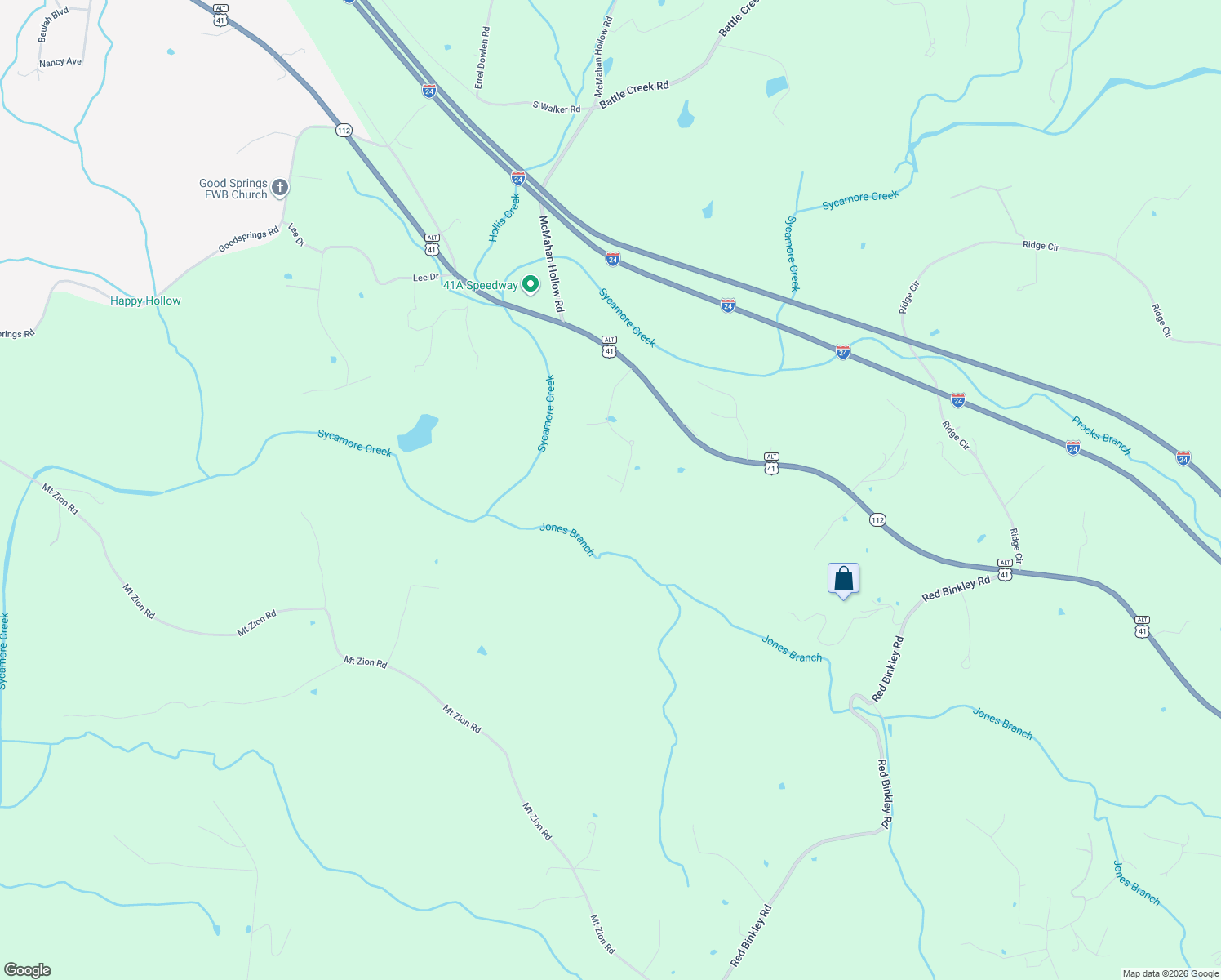 map of restaurants, bars, coffee shops, grocery stores, and more near 5953 Highway 41a in Cheatham County