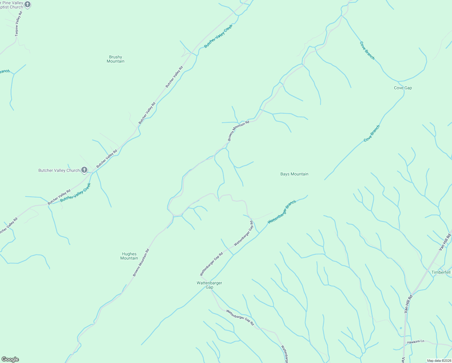 map of restaurants, bars, coffee shops, grocery stores, and more near 144 Old Brown Mountain School Road in Rogersville