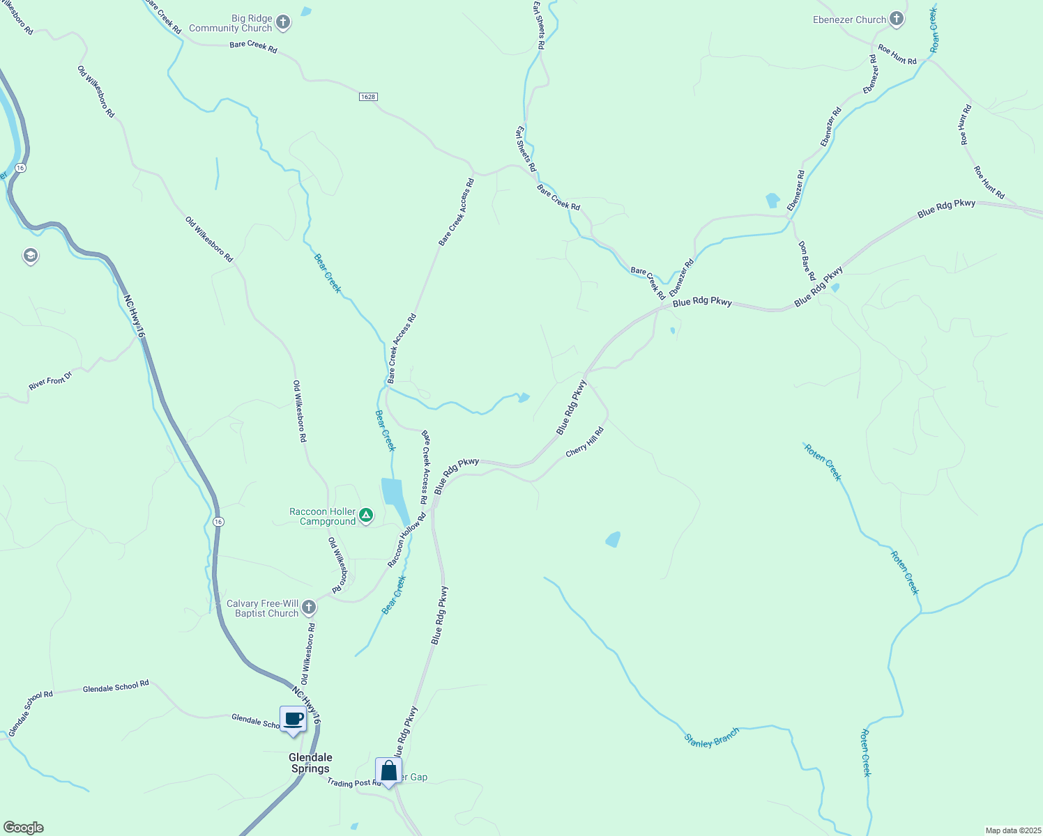 map of restaurants, bars, coffee shops, grocery stores, and more near 300 Oaktree Lane in Jefferson