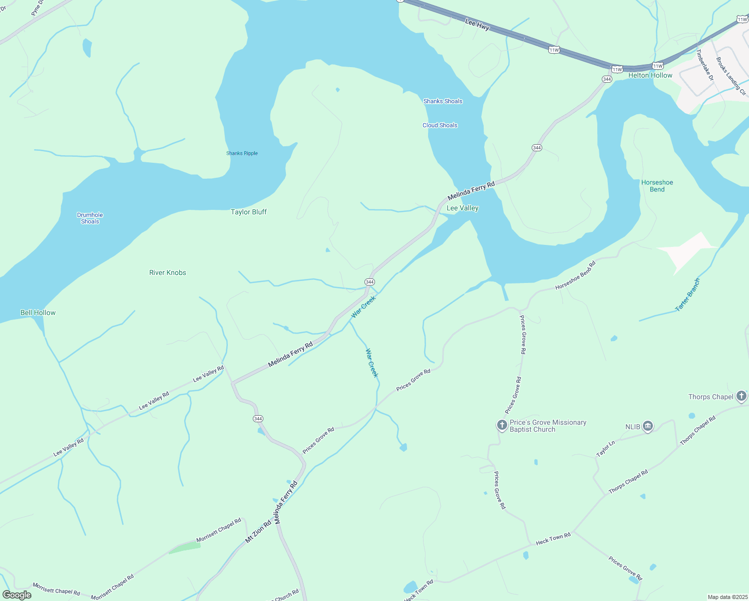 map of restaurants, bars, coffee shops, grocery stores, and more near 493 Melinda Ferry Road in Rogersville