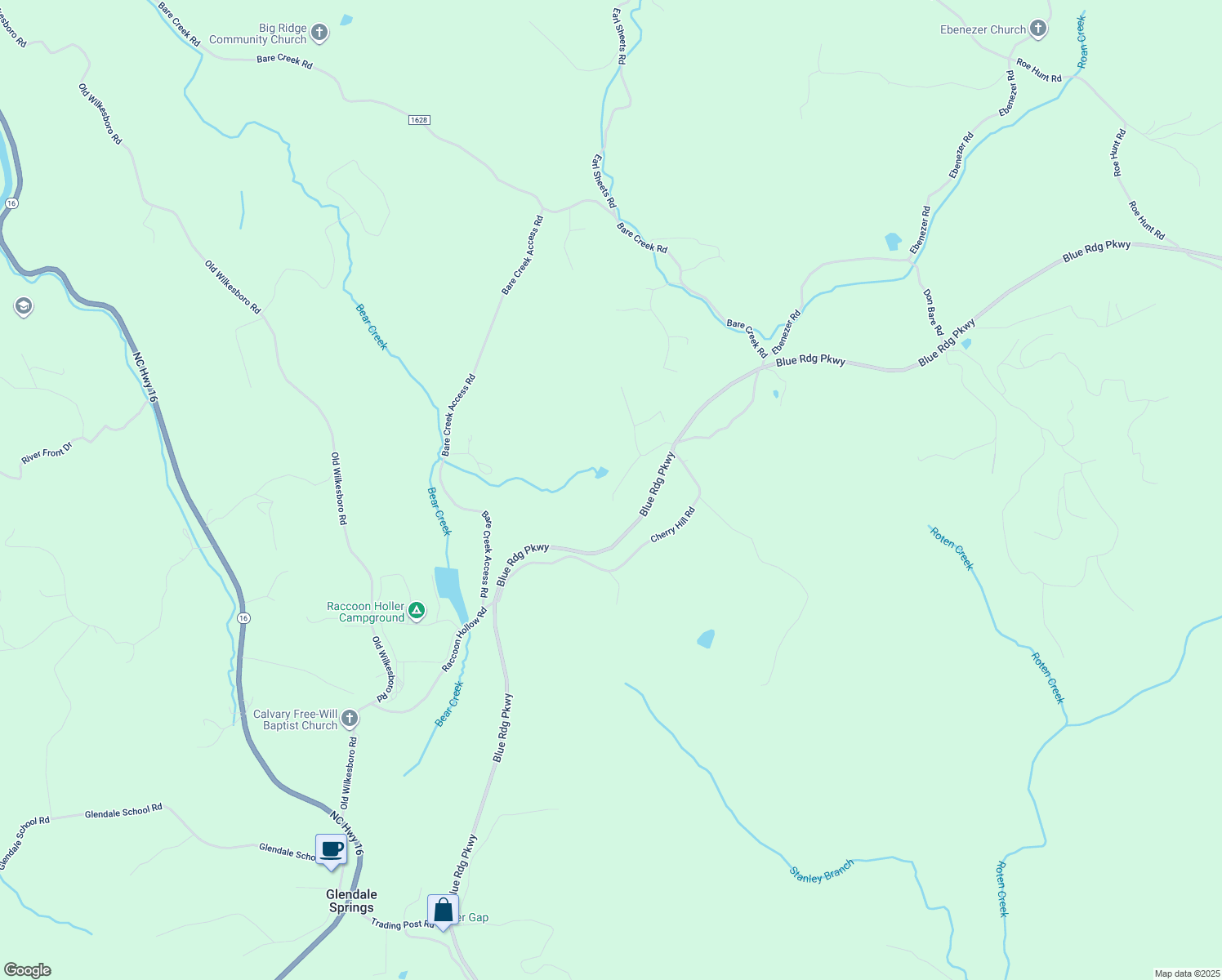 map of restaurants, bars, coffee shops, grocery stores, and more near 260 Oaktree Lane in Jefferson