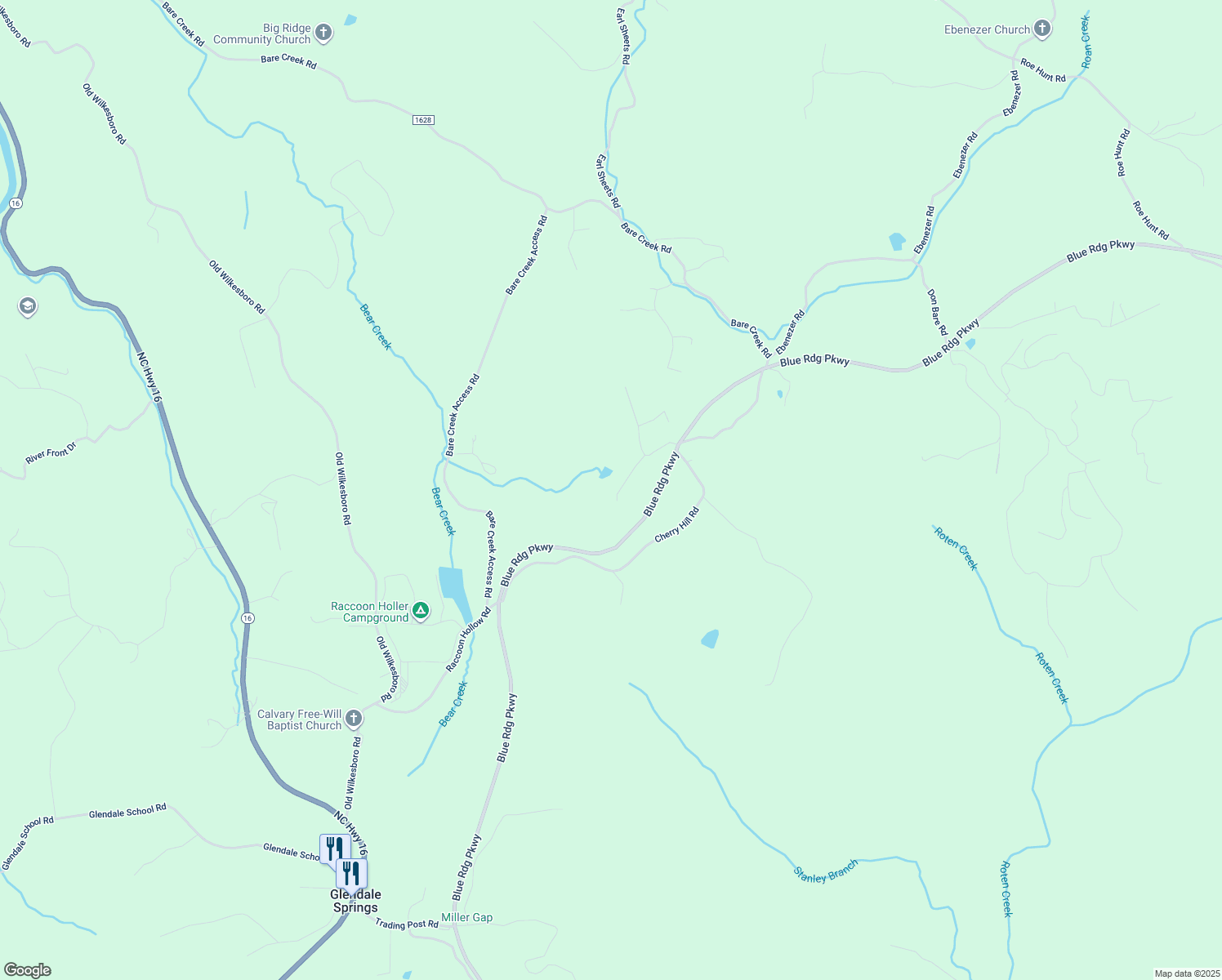 map of restaurants, bars, coffee shops, grocery stores, and more near 260 Oaktree Lane in Jefferson