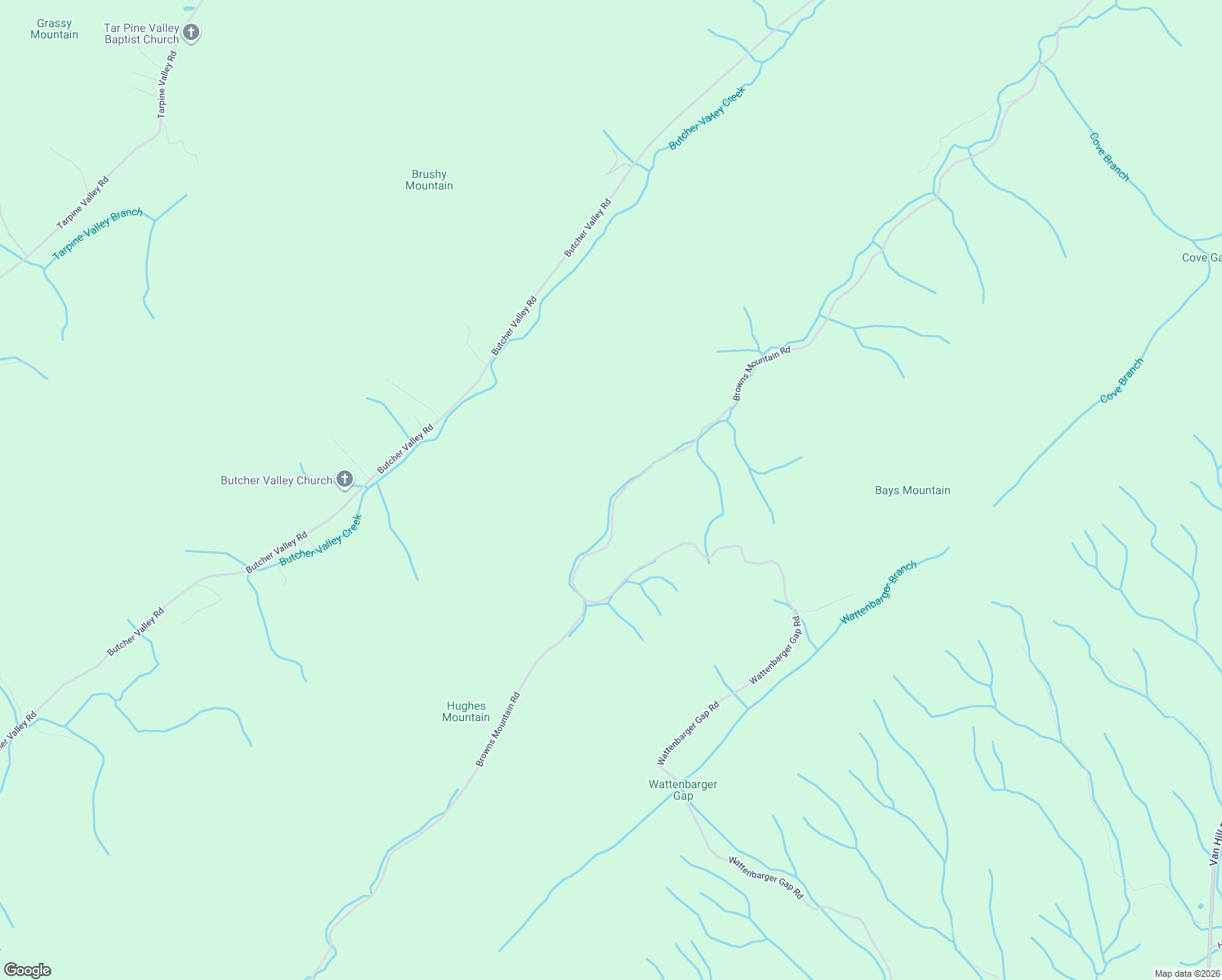 map of restaurants, bars, coffee shops, grocery stores, and more near 638 Browns Mountain Road in Greeneville
