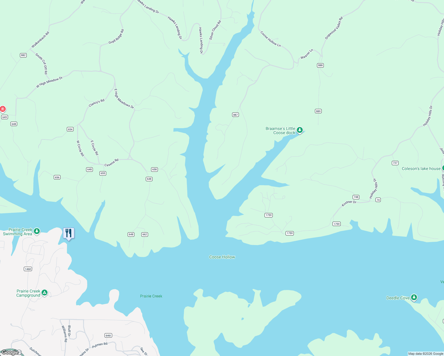 map of restaurants, bars, coffee shops, grocery stores, and more near 10105 Napa Road in Little Flock