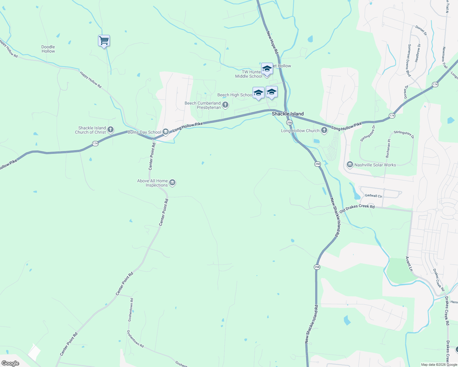 map of restaurants, bars, coffee shops, grocery stores, and more near 122 Timber Hills Drive in Hendersonville