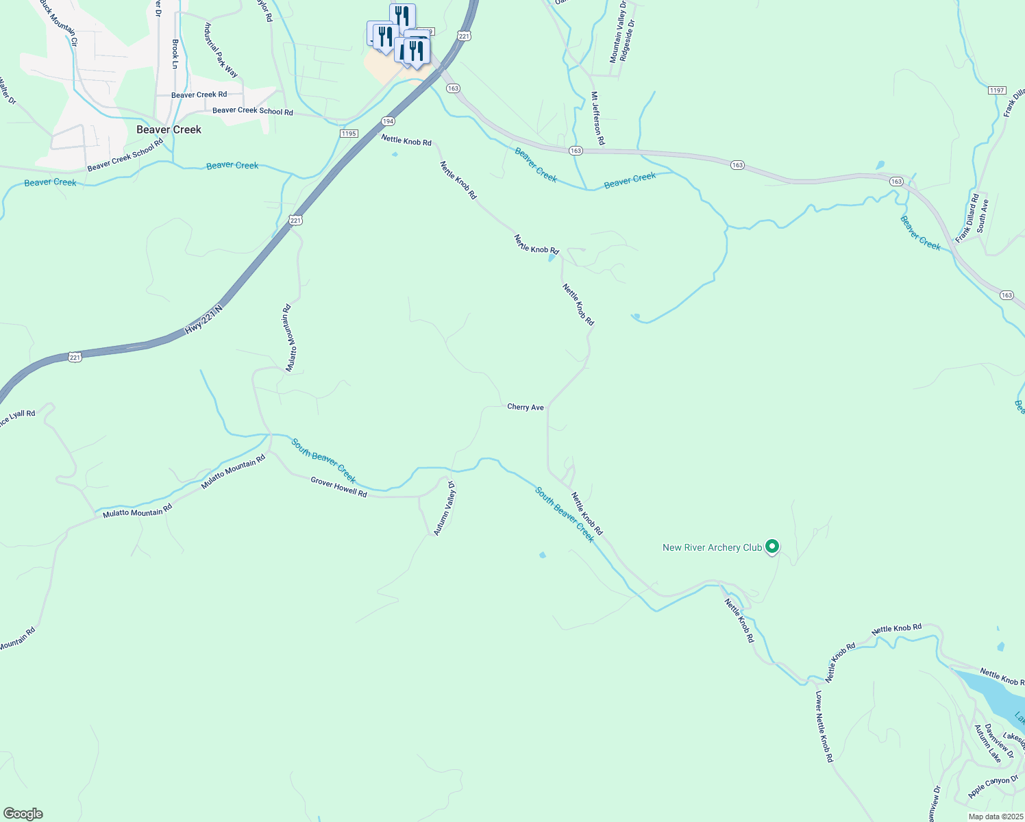 map of restaurants, bars, coffee shops, grocery stores, and more near 221 Cherry Avenue in West Jefferson