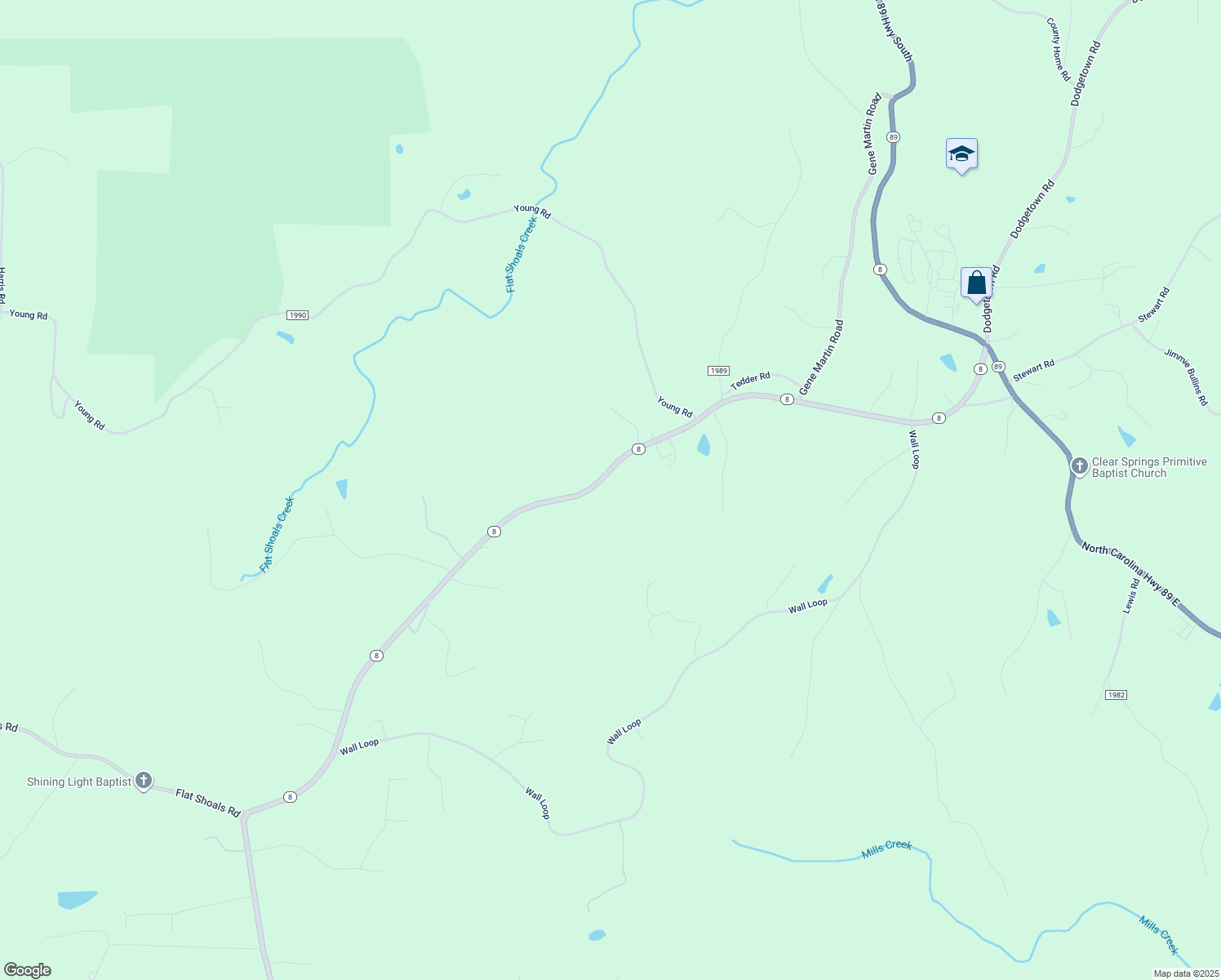 map of restaurants, bars, coffee shops, grocery stores, and more near 3277 Nc 8 Hwy S in Walnut Cove