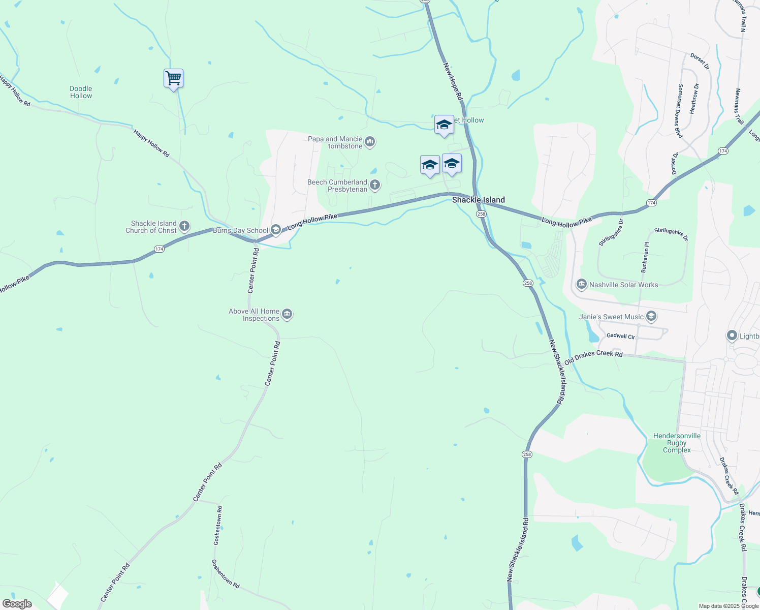 map of restaurants, bars, coffee shops, grocery stores, and more near 122 Timber Hills Drive in Hendersonville