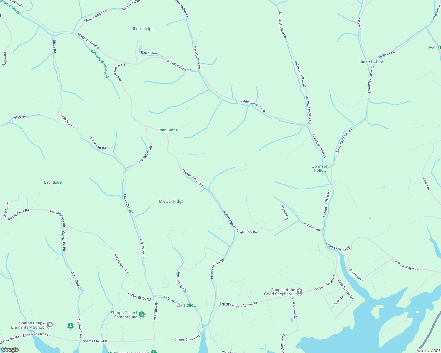 map of restaurants, bars, coffee shops, grocery stores, and more near 460 Brewer Hollow Road in Sharps Chapel