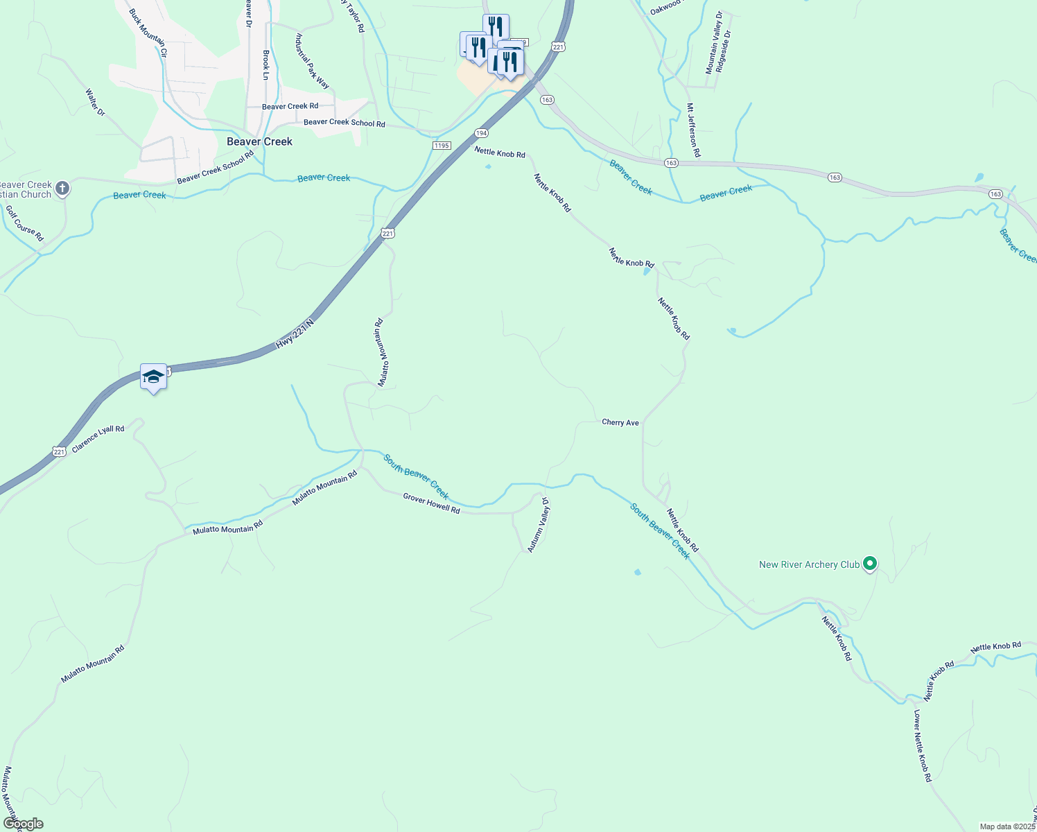 map of restaurants, bars, coffee shops, grocery stores, and more near 500 Hartwood Drive in West Jefferson