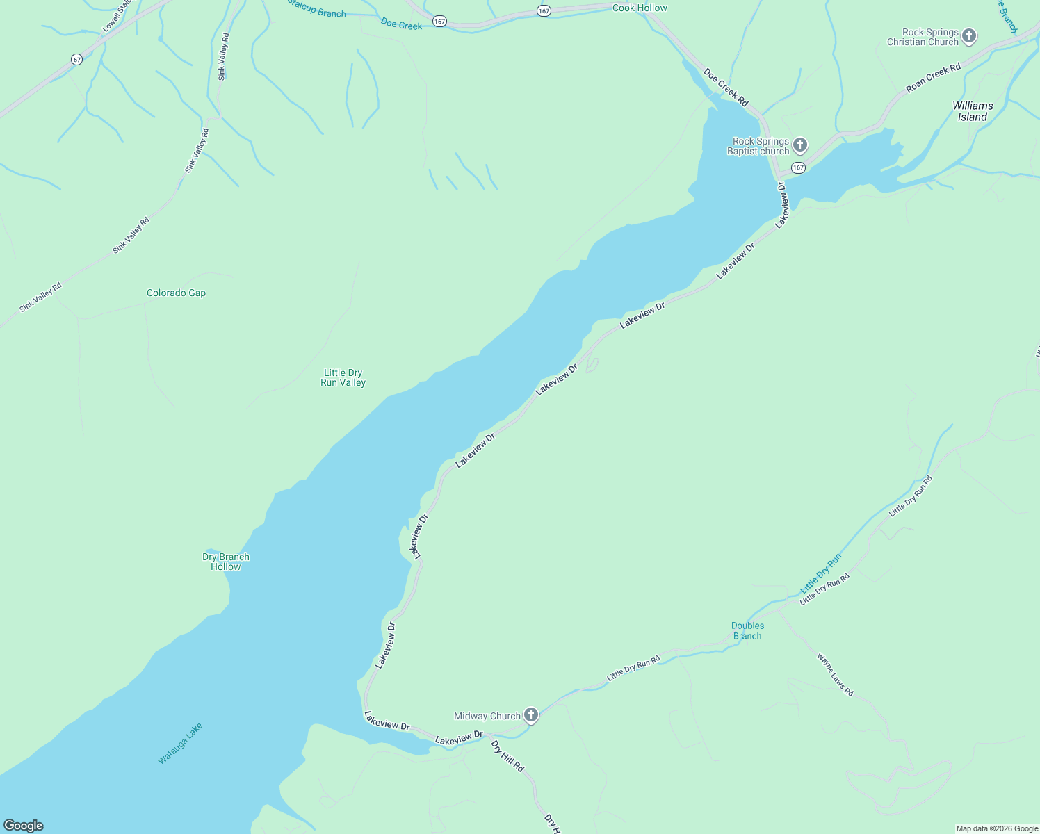 map of restaurants, bars, coffee shops, grocery stores, and more near Lakeview Drive in Butler