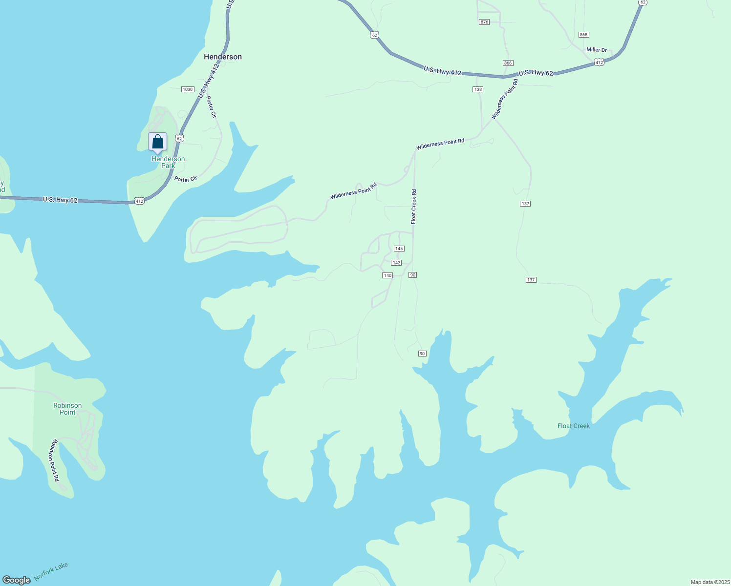 map of restaurants, bars, coffee shops, grocery stores, and more near 310 County Road 140 in Henderson