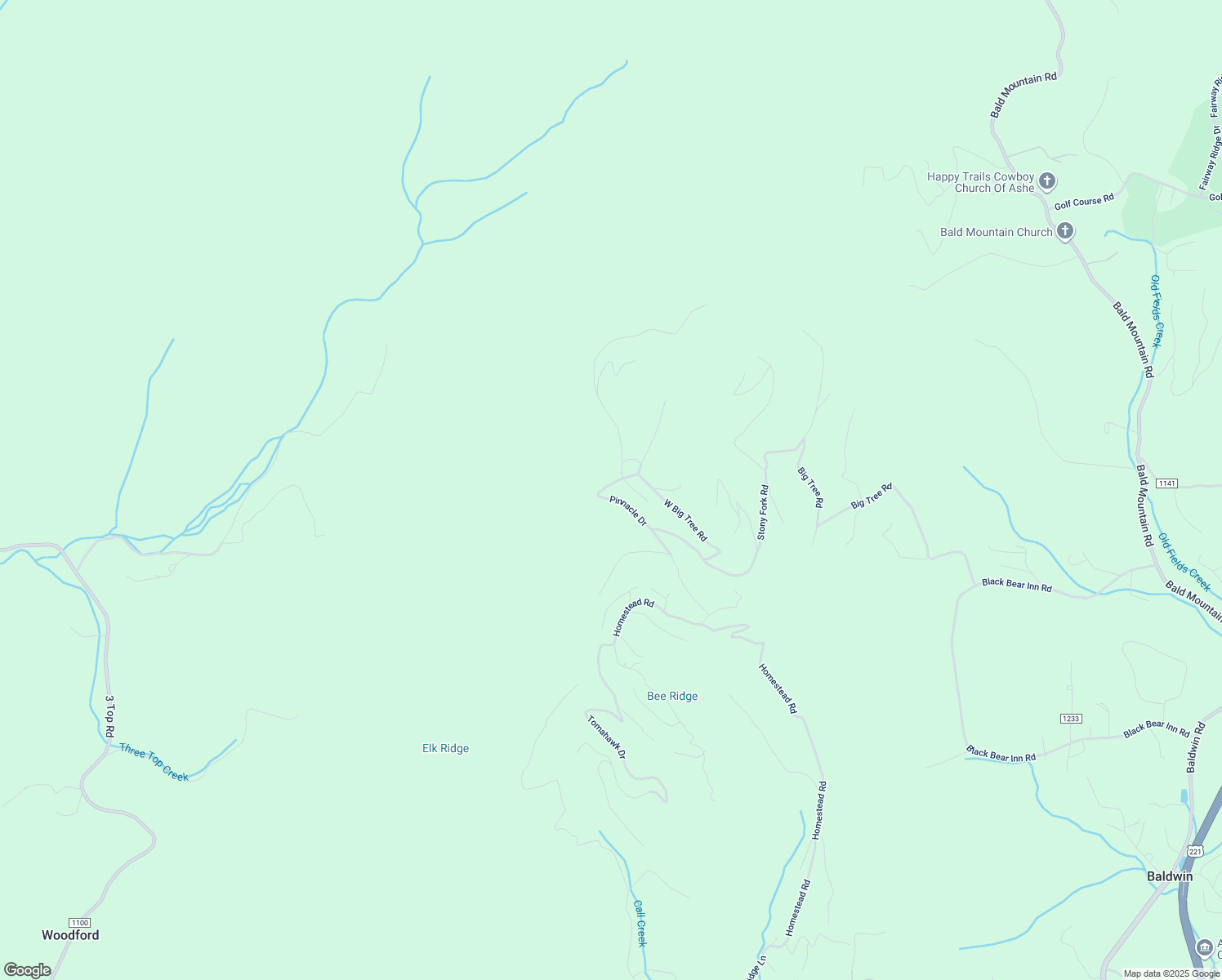 map of restaurants, bars, coffee shops, grocery stores, and more near 538 Pinnacle Drive in West Jefferson