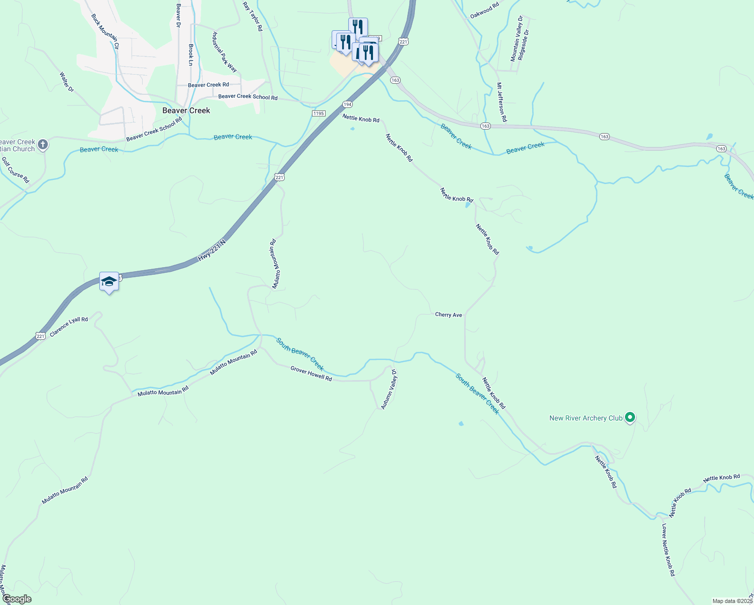 map of restaurants, bars, coffee shops, grocery stores, and more near 500 Hartwood Drive in West Jefferson