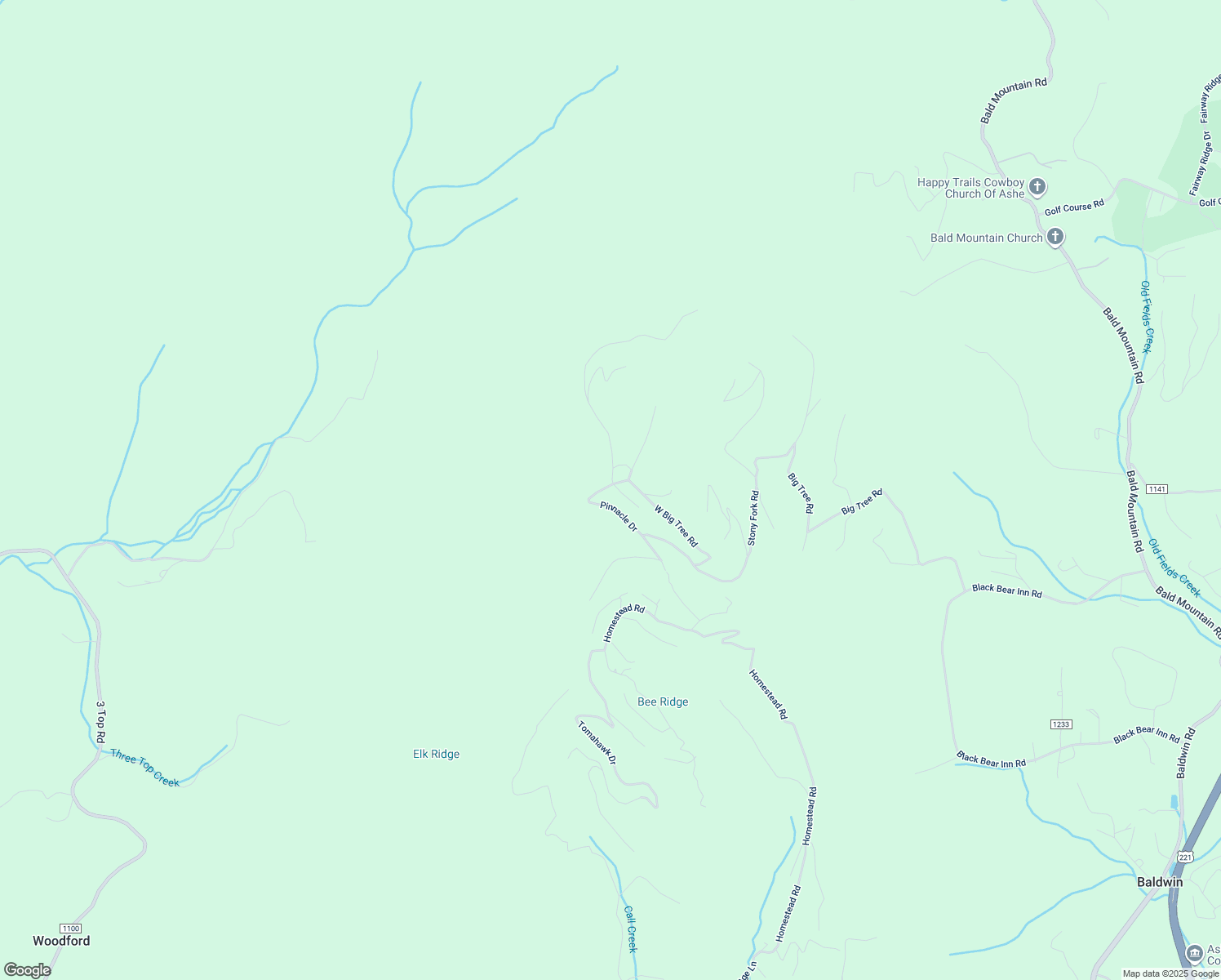 map of restaurants, bars, coffee shops, grocery stores, and more near 576 West Pinnacle Drive in West Jefferson