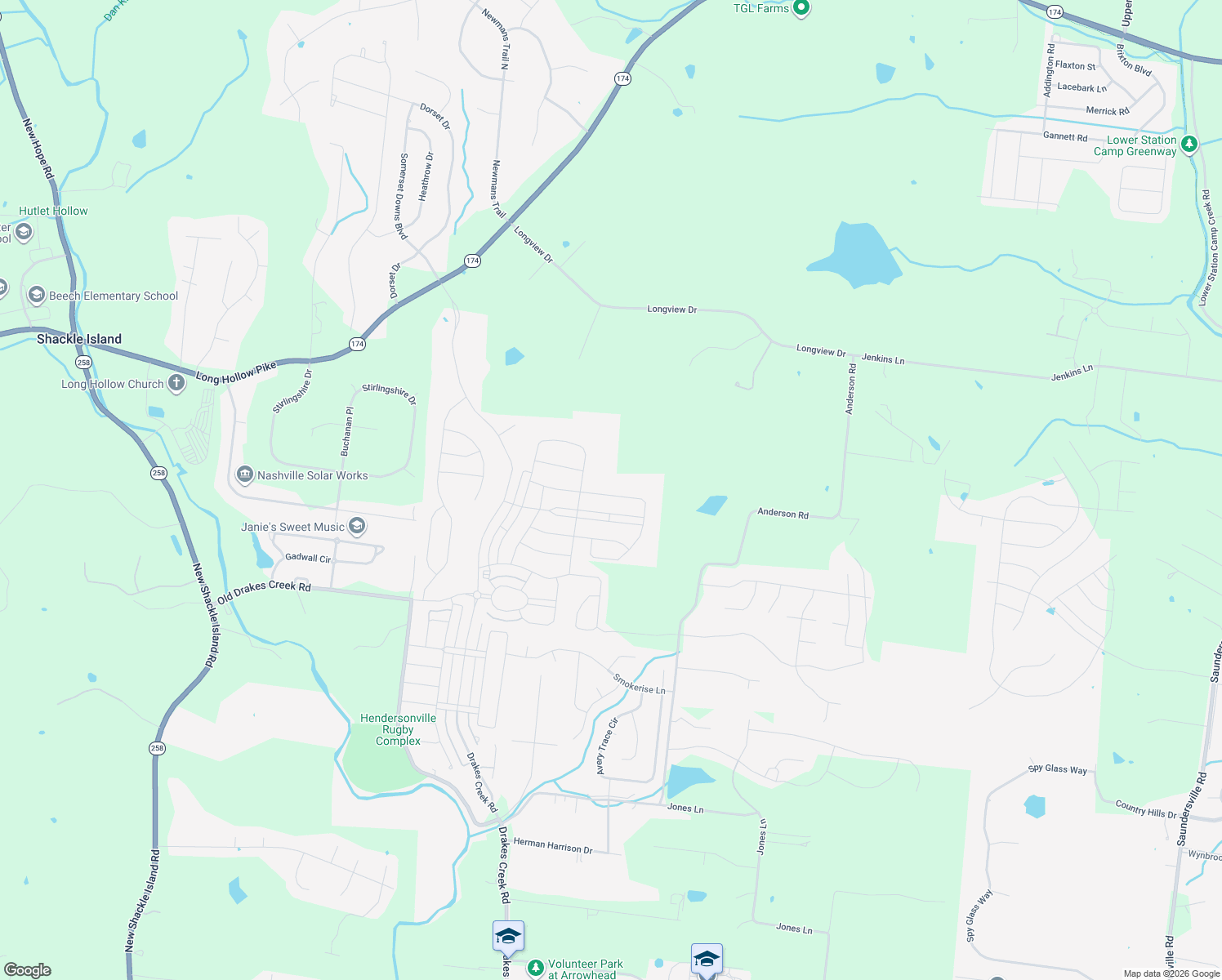 map of restaurants, bars, coffee shops, grocery stores, and more near 596 Nottingham Avenue in Hendersonville