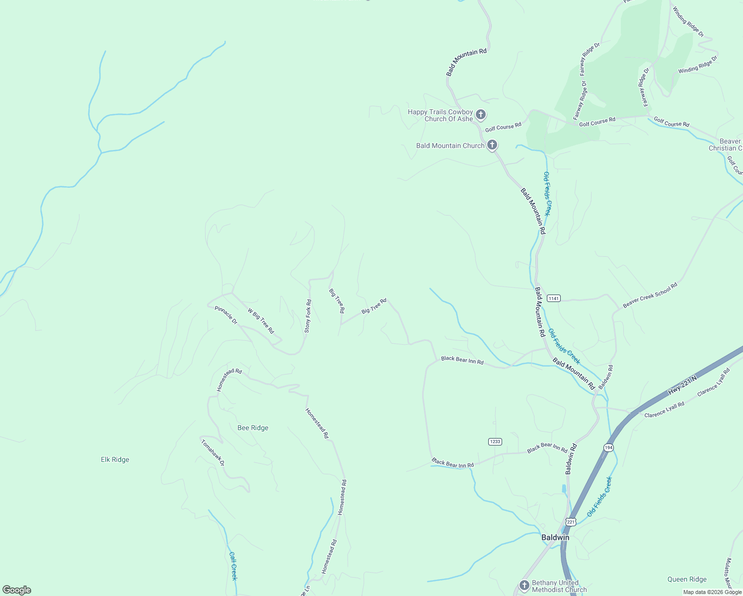 map of restaurants, bars, coffee shops, grocery stores, and more near 145 Stoney Tree Road in West Jefferson