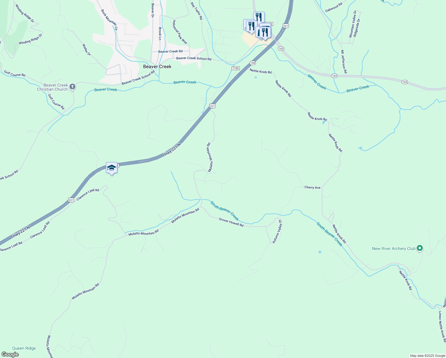 map of restaurants, bars, coffee shops, grocery stores, and more near 405 Countryside Acres Drive in West Jefferson