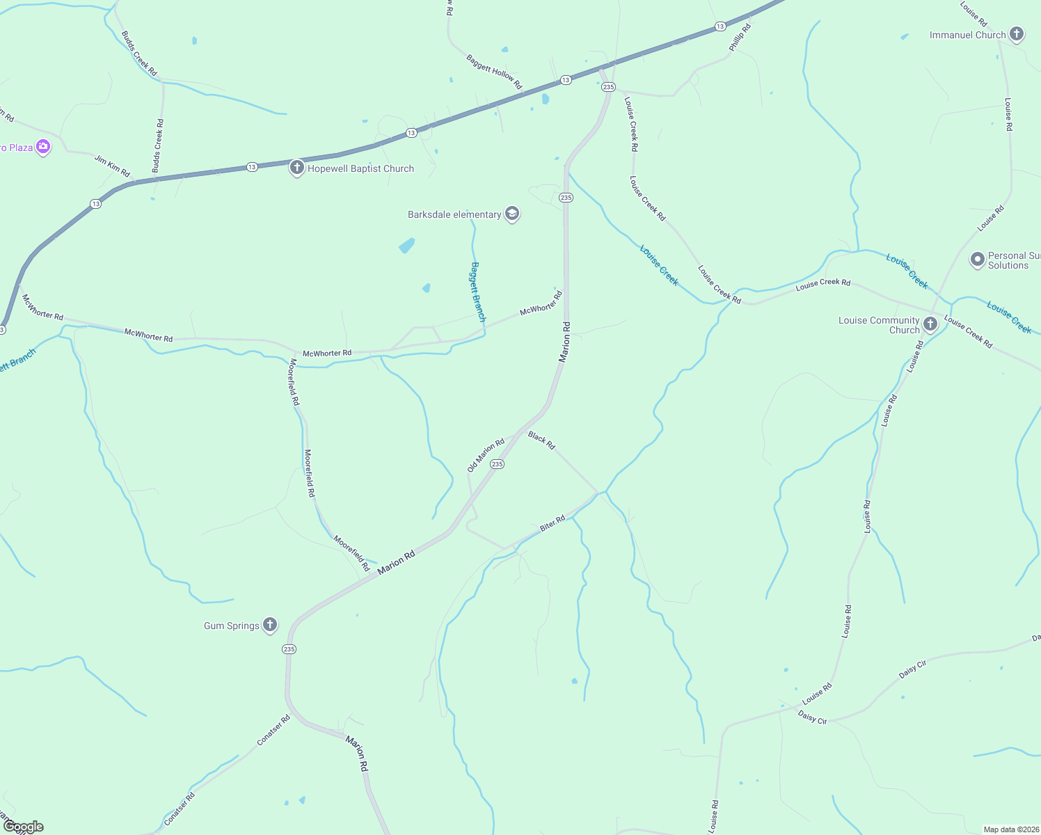 map of restaurants, bars, coffee shops, grocery stores, and more near 4980 Marion Road in Cunningham